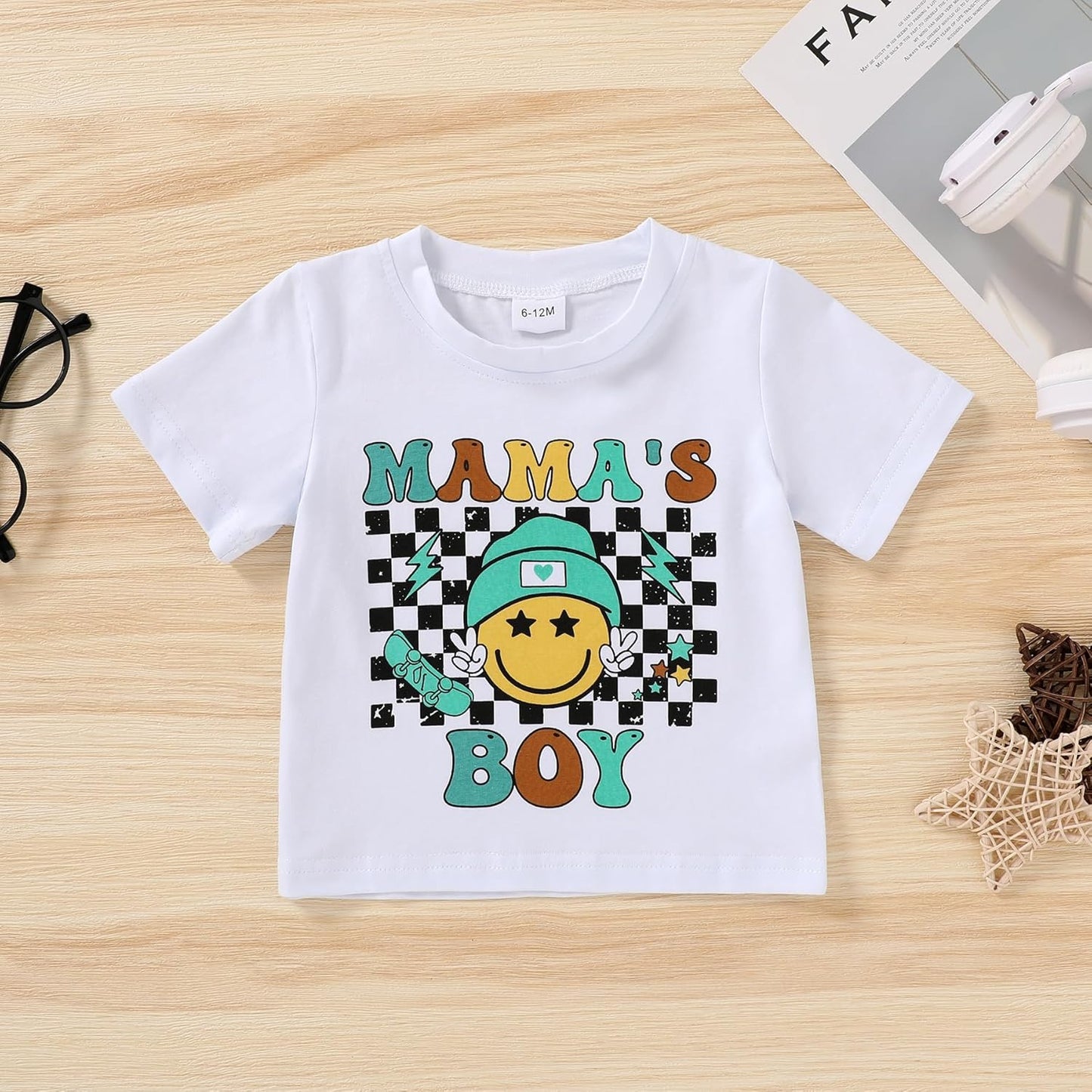 Happy Town Toddler Clothes Baby Boy Girl Smiley Face Shirt Short Sleeve T-Shirt Tee Summer Tops Outfits