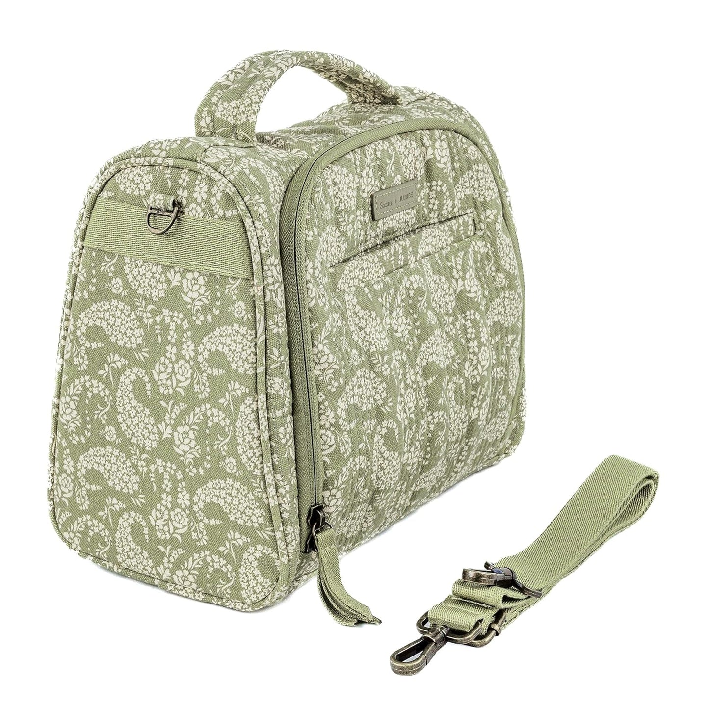 JuJuBe x Sazan Hendrix - New Insulated Bottle Bag, Breastmilk Storage Bag for Baby Bottles, Travel Waterproof Insulated Lunch or Cooler Bag for Nursing, Milk, Snacks, Paisley Floral, Mother's Day Gift