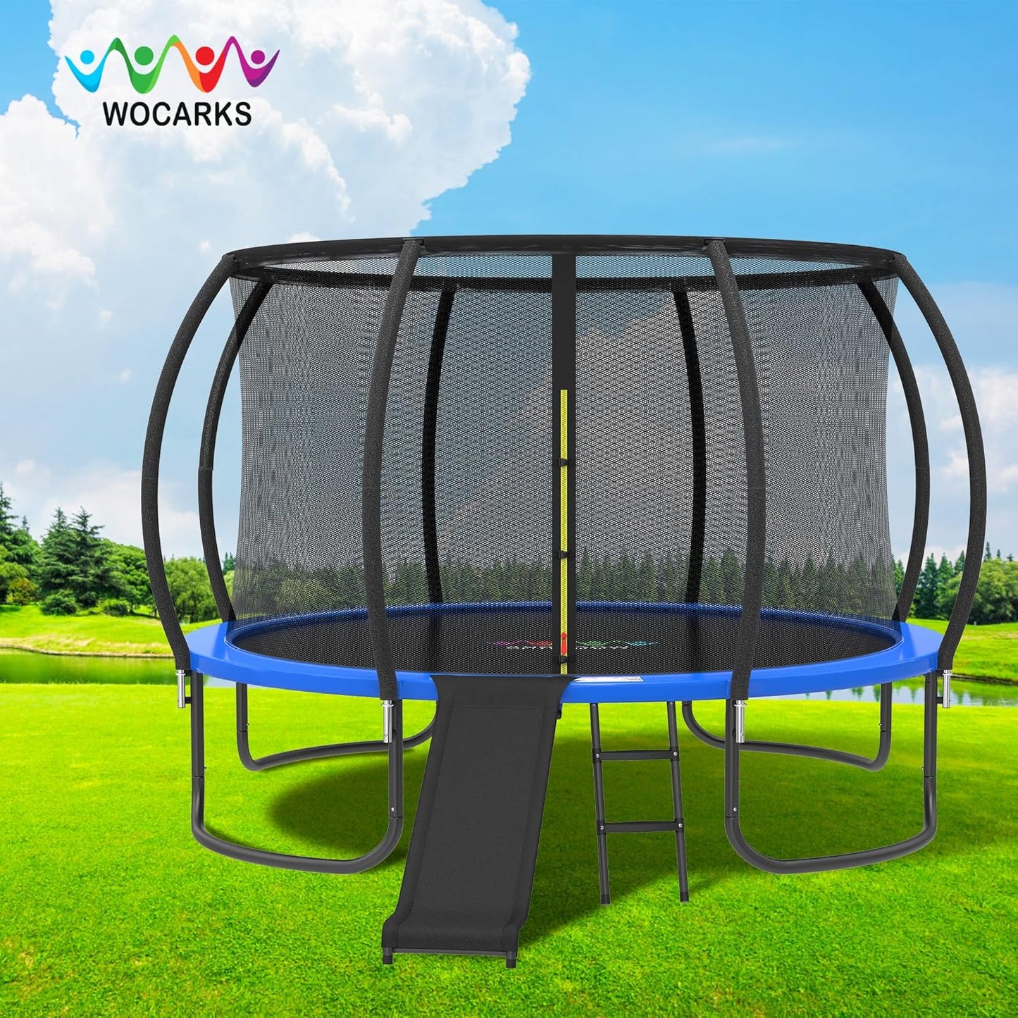 Trampoline Pad, 10ft 12ft 14ft Trampoline Replacement Safety Pad, Waterproof and Tear-Resistant Safety Spring Cover Round Frame Pad