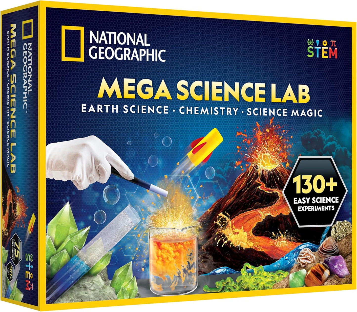 National Geographic Mega Science Lab - Science Kit for Kids with 130+ Easy Experiments, Featuring Earth Science, Chemistry Set, and Magic STEM Projects for Boys and Girls (Amazon Exclusive)