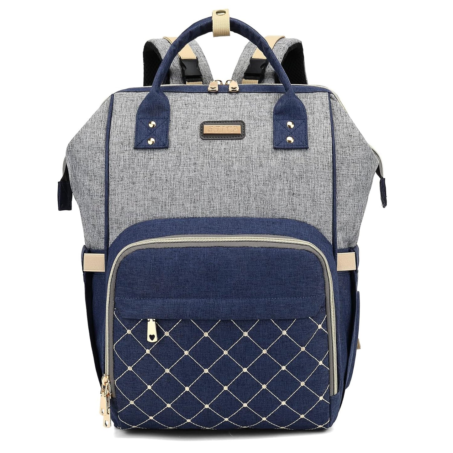 Diaper Bag Backpack, Diaper Bags for Baby Girls Boys, Baby Bags for Moms Dads, Nappy Changing Bag with Insulated Pockets,Multi-functional Waterproof Backpack with Stroller straps- Light Grey Blue