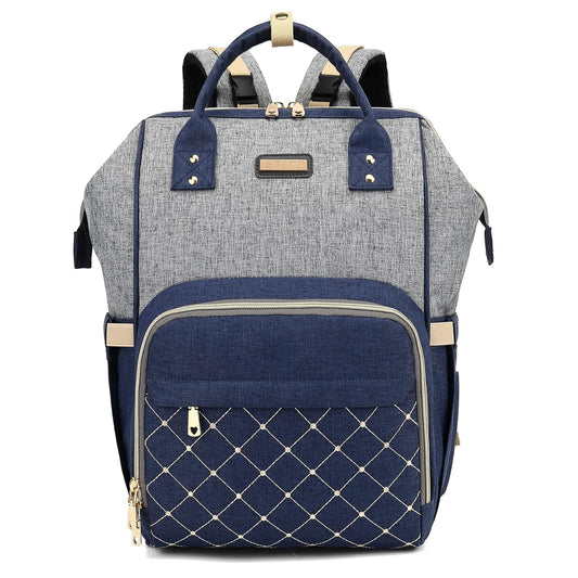 Diaper Bag Backpack, Diaper Bags for Baby Girls Boys, Baby Bags for Moms Dads, Nappy Changing Bag with Insulated Pockets,Multi-functional Waterproof Backpack with Stroller straps- Light Grey Blue