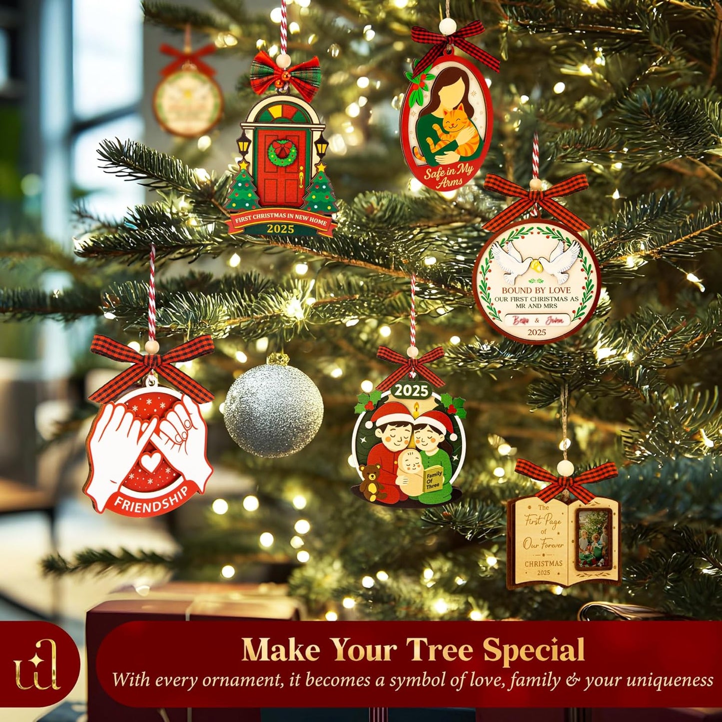 New Home Ornament 2025 - Our First Home Ornament 2025 for Christmas Tree Decorations, Christmas Ornaments New Homeowner Gifts Ideas, House Warming Gifts for Couples