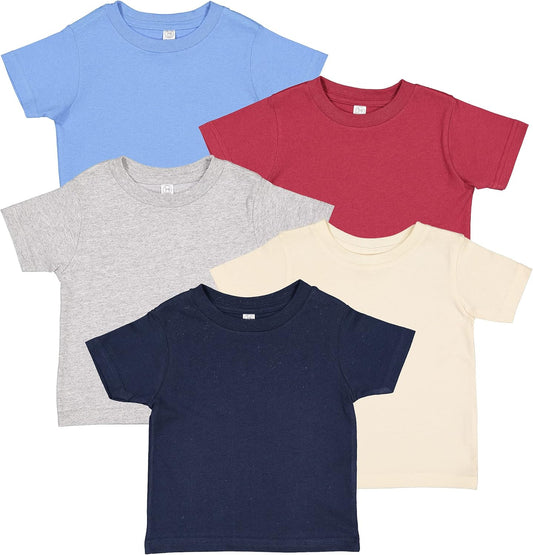 RABBIT SKINS, Infant Baby Fine Jersey Short Sleeve Tee 5 Pack