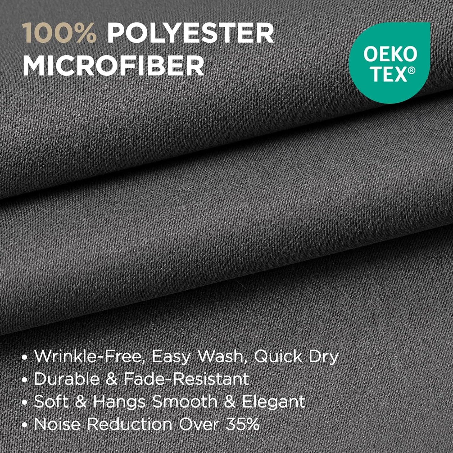 Joydeco Blackout Curtains 63 Inch Length 2 Panels Set, Thermal Insulated Long Curtains& Drapes 2 Burg, Room Darkening Grommet Drapes for Living Room Bedroom Window (W52 x L63 Inch, Light Grey)