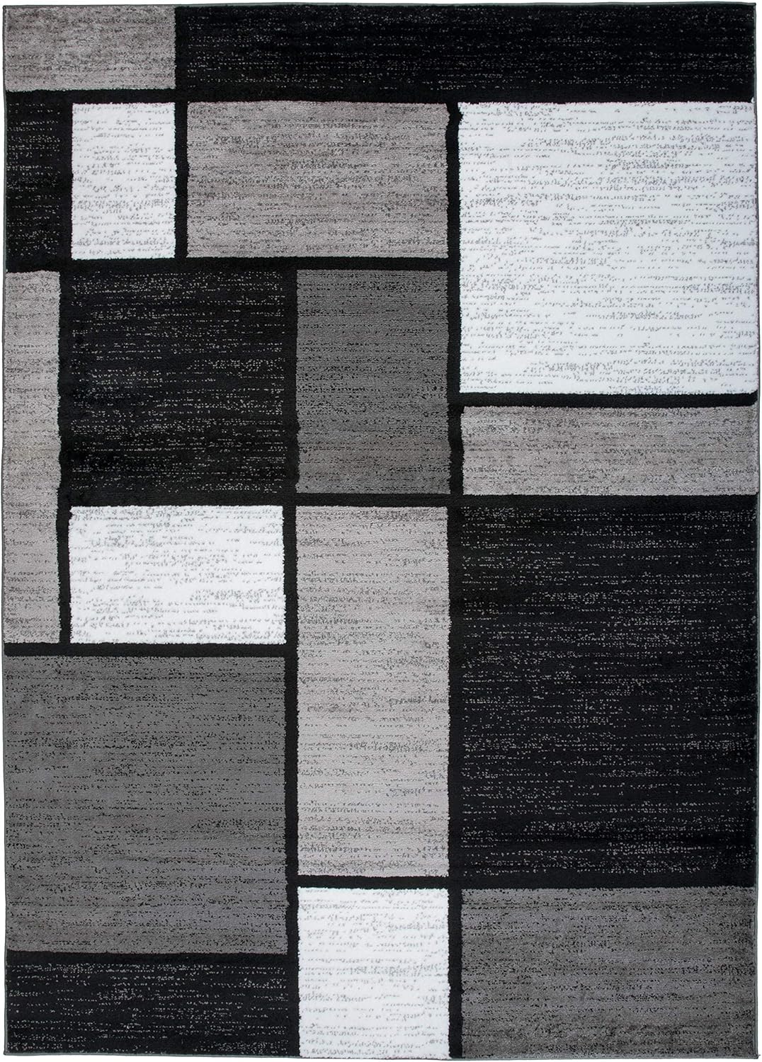 Rugshop Contemporary Modern Boxes for Home Office,Living Room,Bedroom,Kitchen Non Shedding Area Rug 3'3" x 5'3" Gray