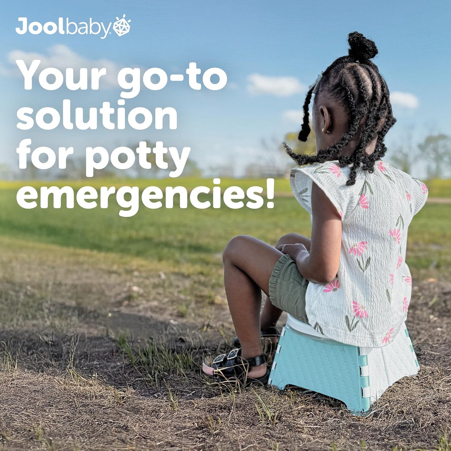 Jool Baby Portable Potty Training Chair with Travel Bag and 30 Liners, Foldable, Indoor/Outdoor Use, Camping (Aqua)