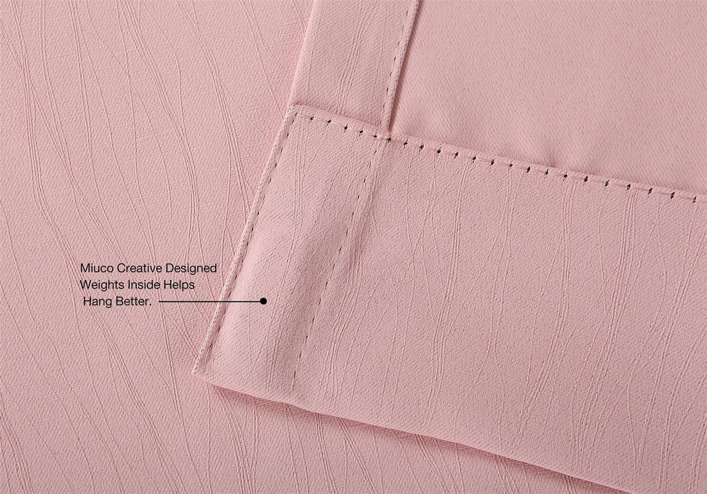 MIUCO Blackout Curtains Room Darkening Textured Grommet Window Curtains for Nursery Curtains 2 Panels 52x95 Inch Pink