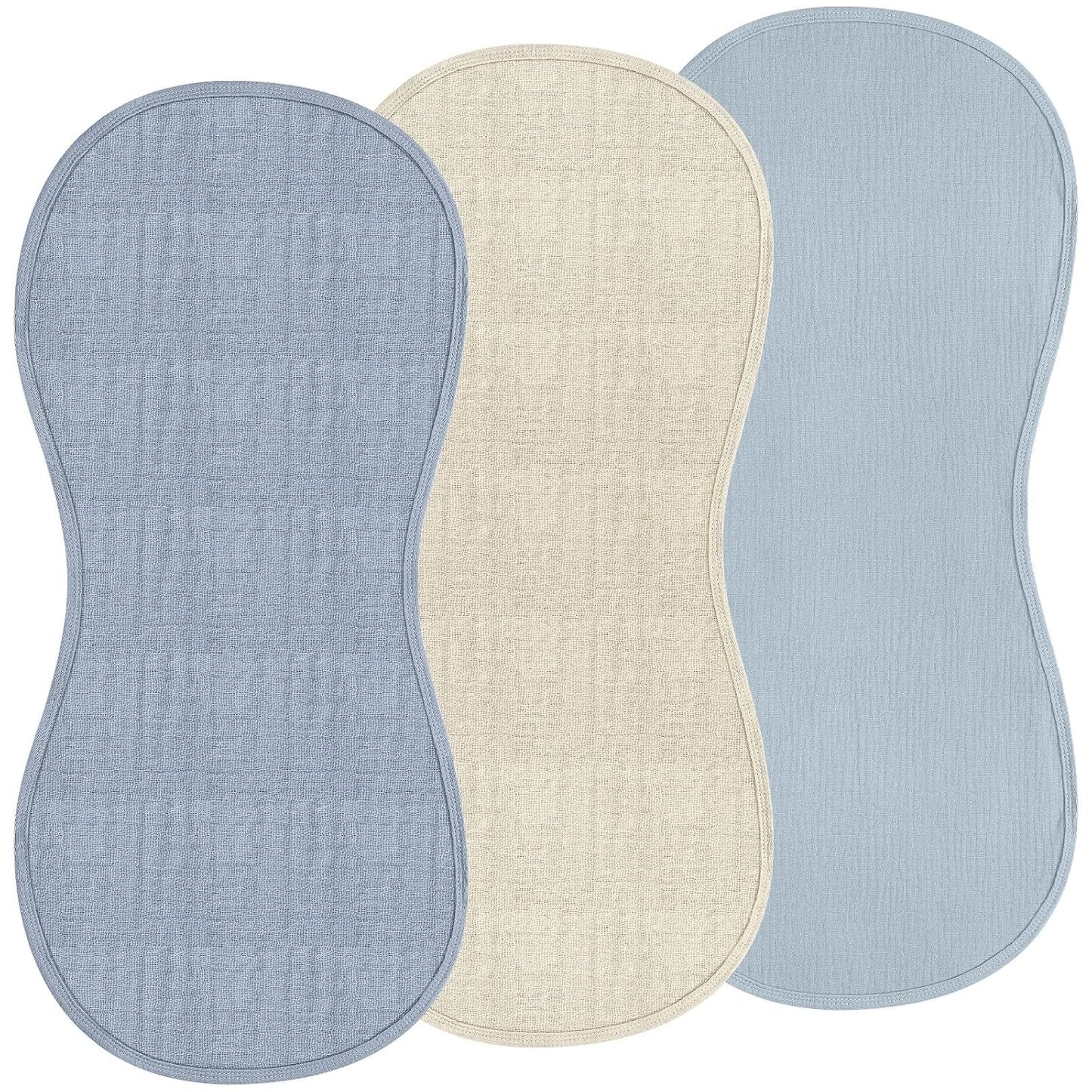 3 Pcs Changing Pad Liners Fits in Peanut Shape Changing Pad Waterproof Diaper Mats Organic Cotton Peanut Mats are Warm on a Baby's Back, Washable Reusable(Elegant Style,Blue)