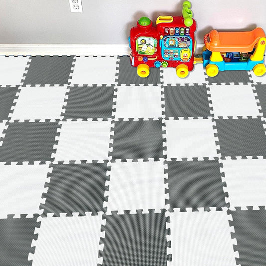 YIMINYUER® 25 Tiles (30cm×30cm×1cm Each Tile) Baby Soft Puzzle Play Mats, Kids Thick EVA Foam Floor, Toddlers & Children's Soft Interlocking Mat R01R12G301025