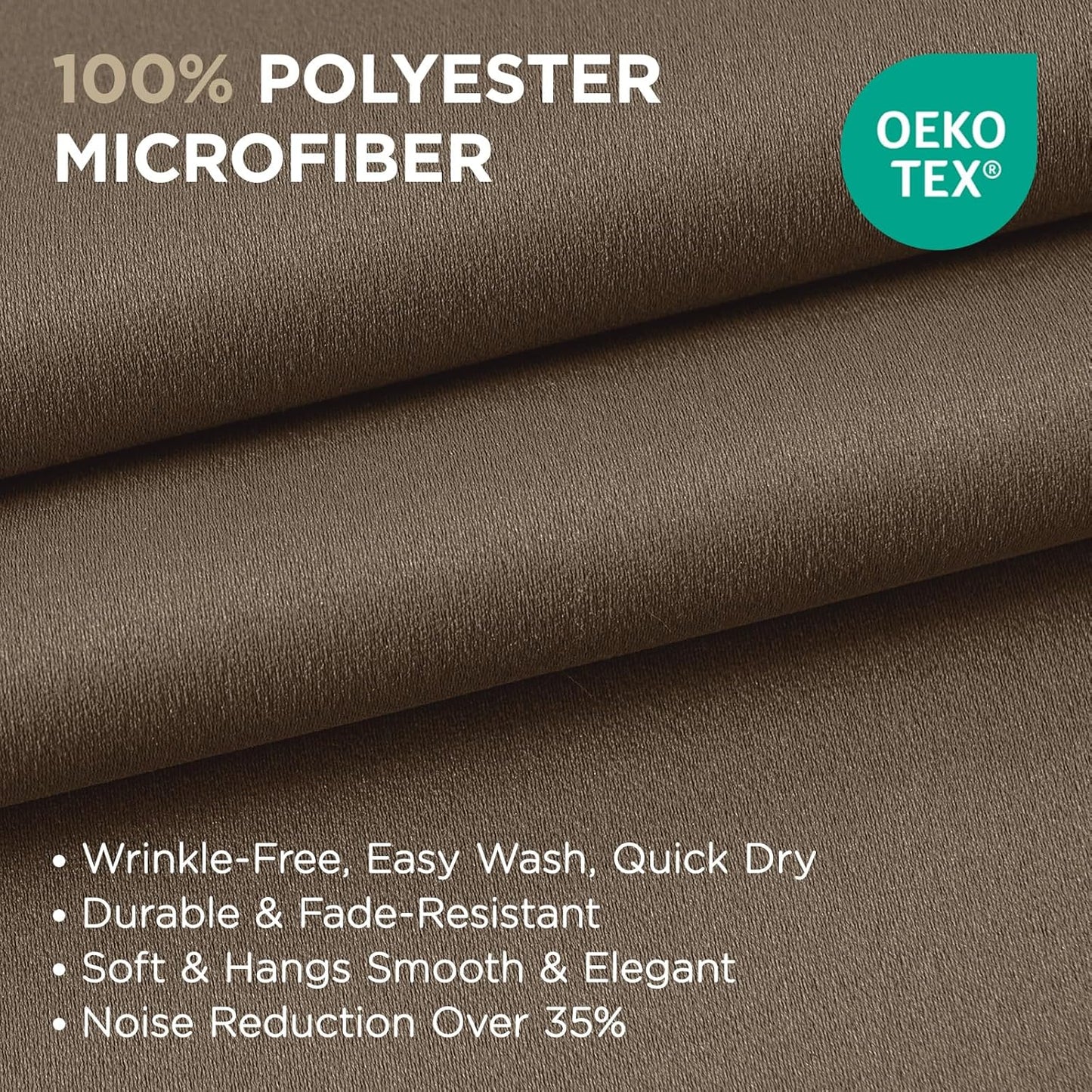 Joydeco Blackout Curtains 95 Inches Long 1 Panel, Thermal Insulated Long Curtains& Drapes 1 Piece, Room Darkening Grommet Drapes for Living Room Bedroom Window (W70 x L95 Inch, Khaki)