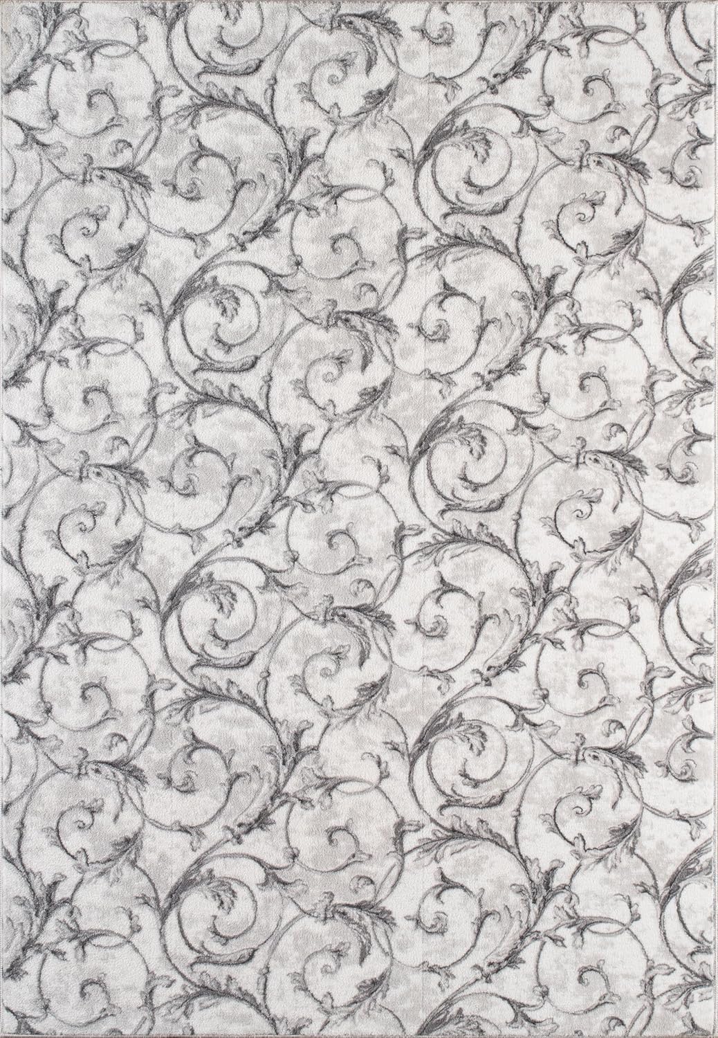 Non-Slip Washable 5x7 Area Rugs for Living Room Bedroom, Ultra Soft Bedside Rug, Indoor Floor Carpet for Kids Girls and Boys, Dorms, Nursery Rooms, Non-Skid Area Rug, Floral Grey, 5' x 7'