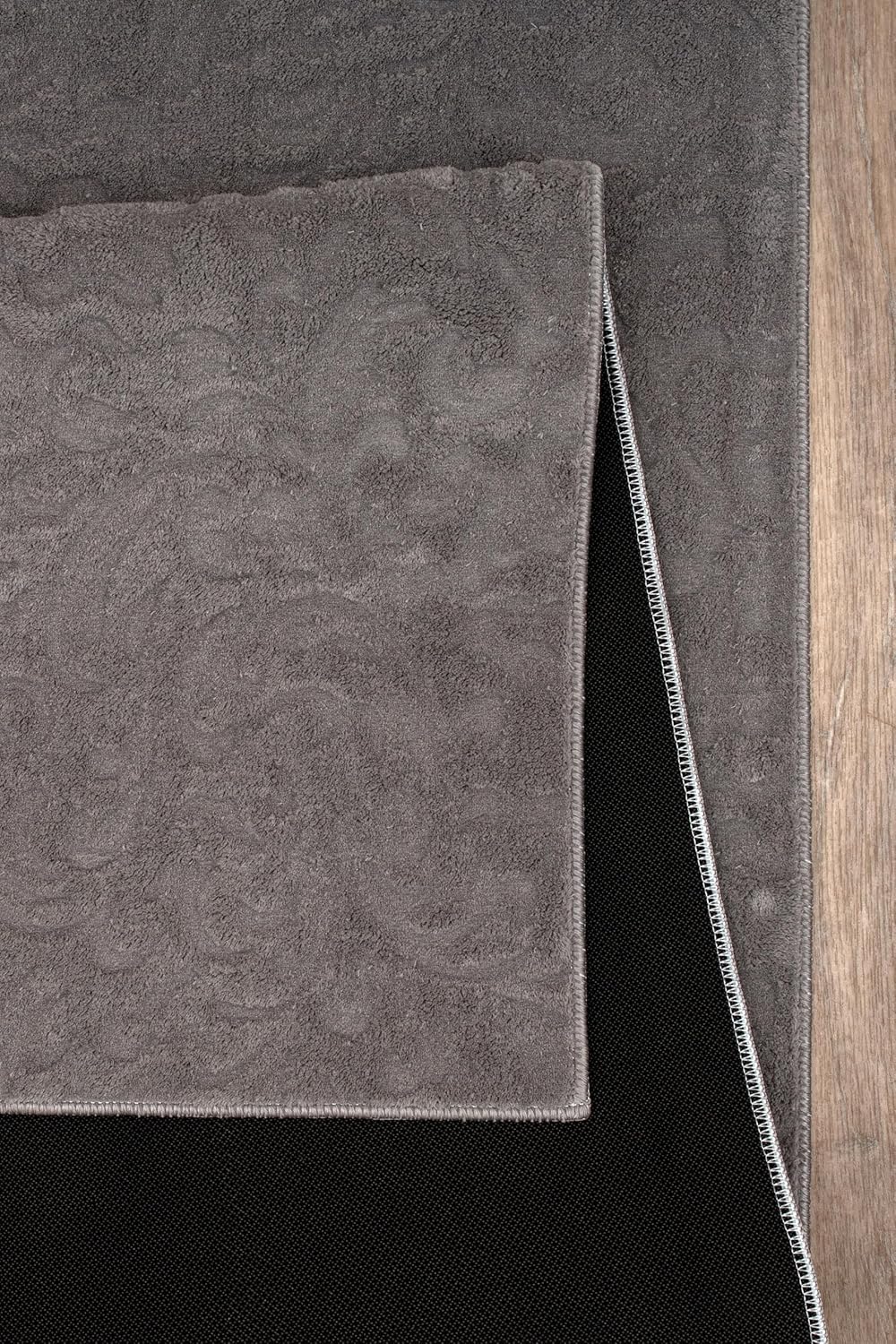 Non-Slip Washable 5x7 Area Rugs for Living Room Bedroom, Ultra Soft Bedside Rug, Indoor Floor Carpet for Kids Girls and Boys, Dorms, Nursery Rooms, Non-Skid Area Rug, Flower Grey, 5' x 7'