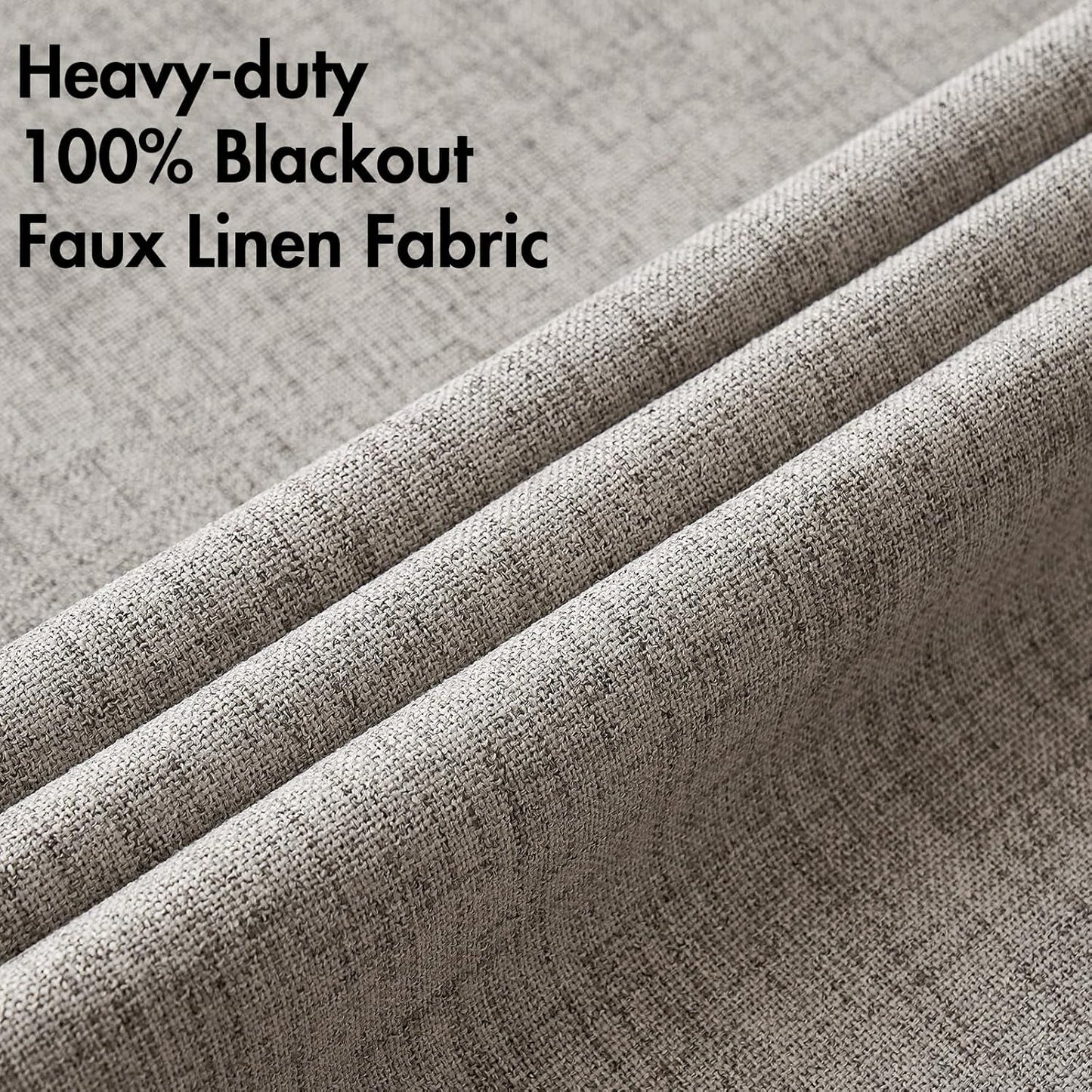 MIULEE 100% Blackout Linen Textured Curtains for Bedroom Solid Thermal Insulated Warm Taupe Grommet Room Darkening Curtains & Drapes Luxury Decor for Living Room Nursery 52 x 45 Inch (2 Panels)