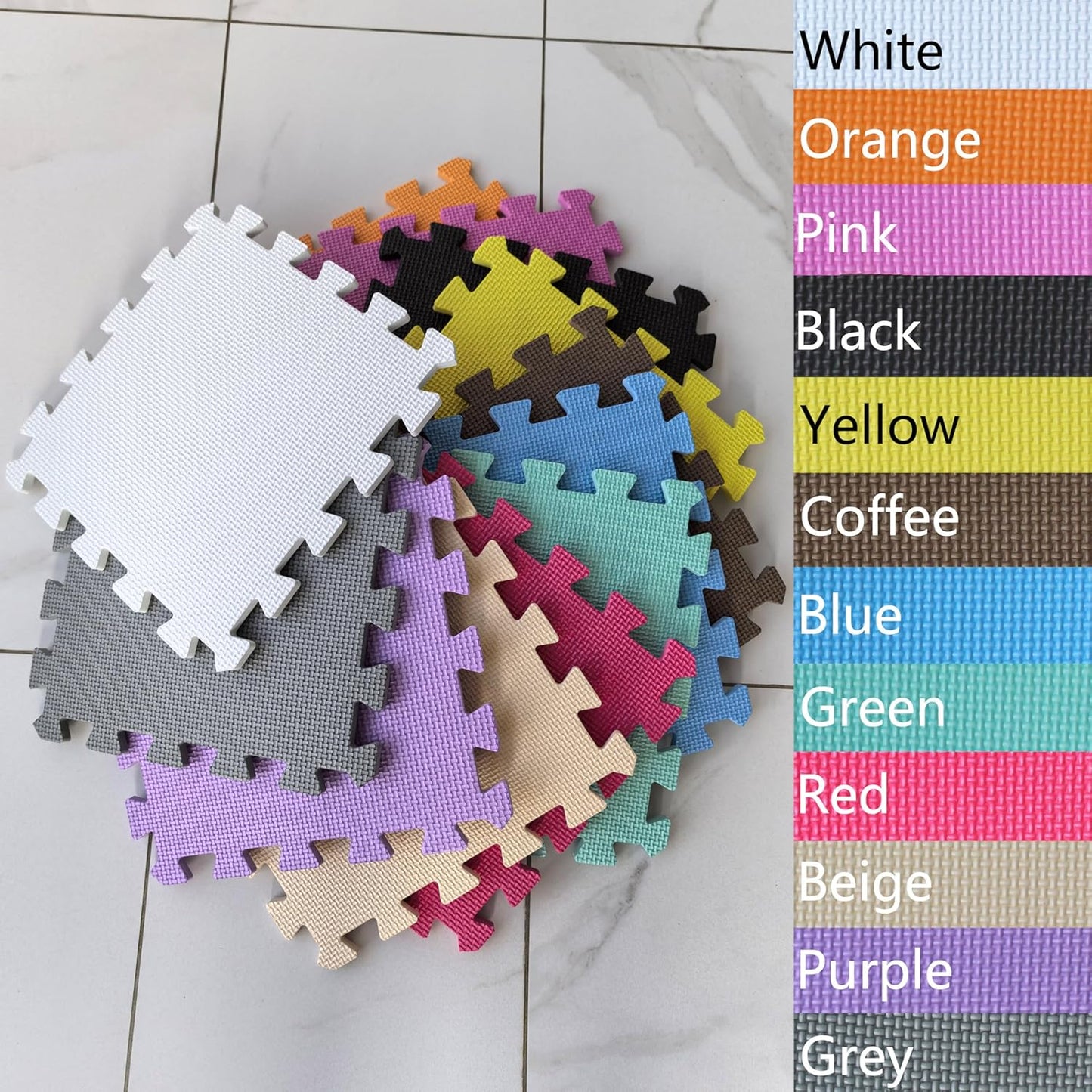 MQIAOHAM® 18 Pieces Puzzle Play Mats, Soft Baby Play Mat, Kids Interlocking Foam Floor Tiles, Toddlers Carpet Playmats