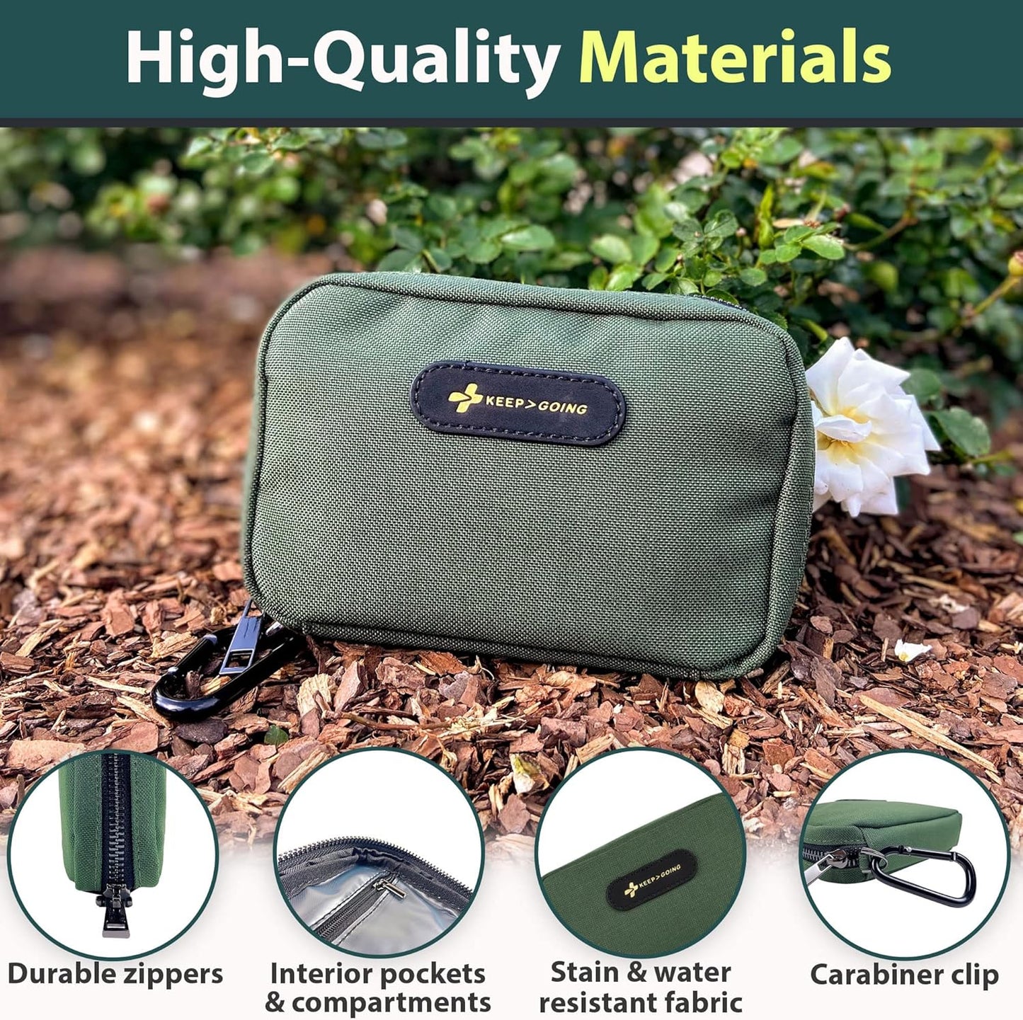 Keep Going Travel First Aid Kit for Kids – 130 Pc. for Car, Purse, Diaper Bag, Backpack, & Suitcase, with Latex-Free Bandages – 7 x 5 x 2 in. Travel First Aid Kit TSA-Approved