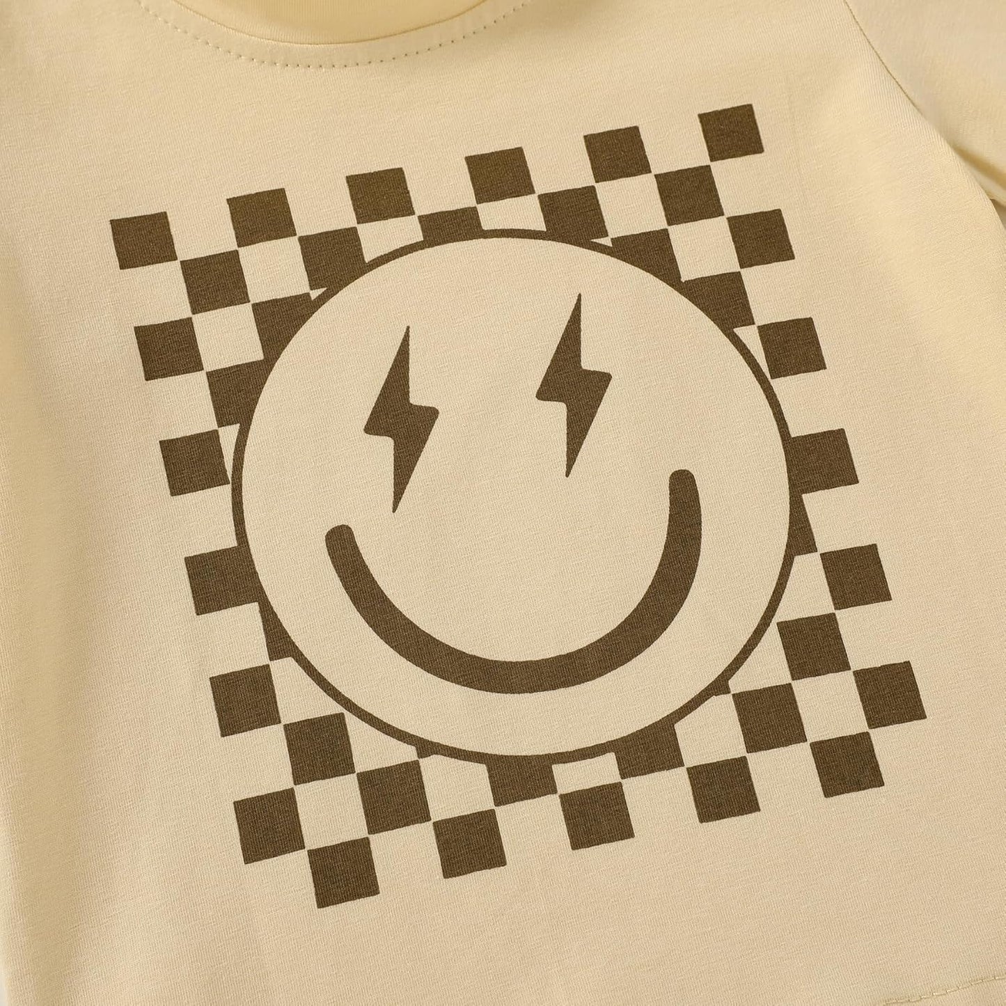 Happy Town Toddler Clothes Baby Boy Girl Smiley Face Shirt Short Sleeve T-Shirt Tee Summer Tops Outfits