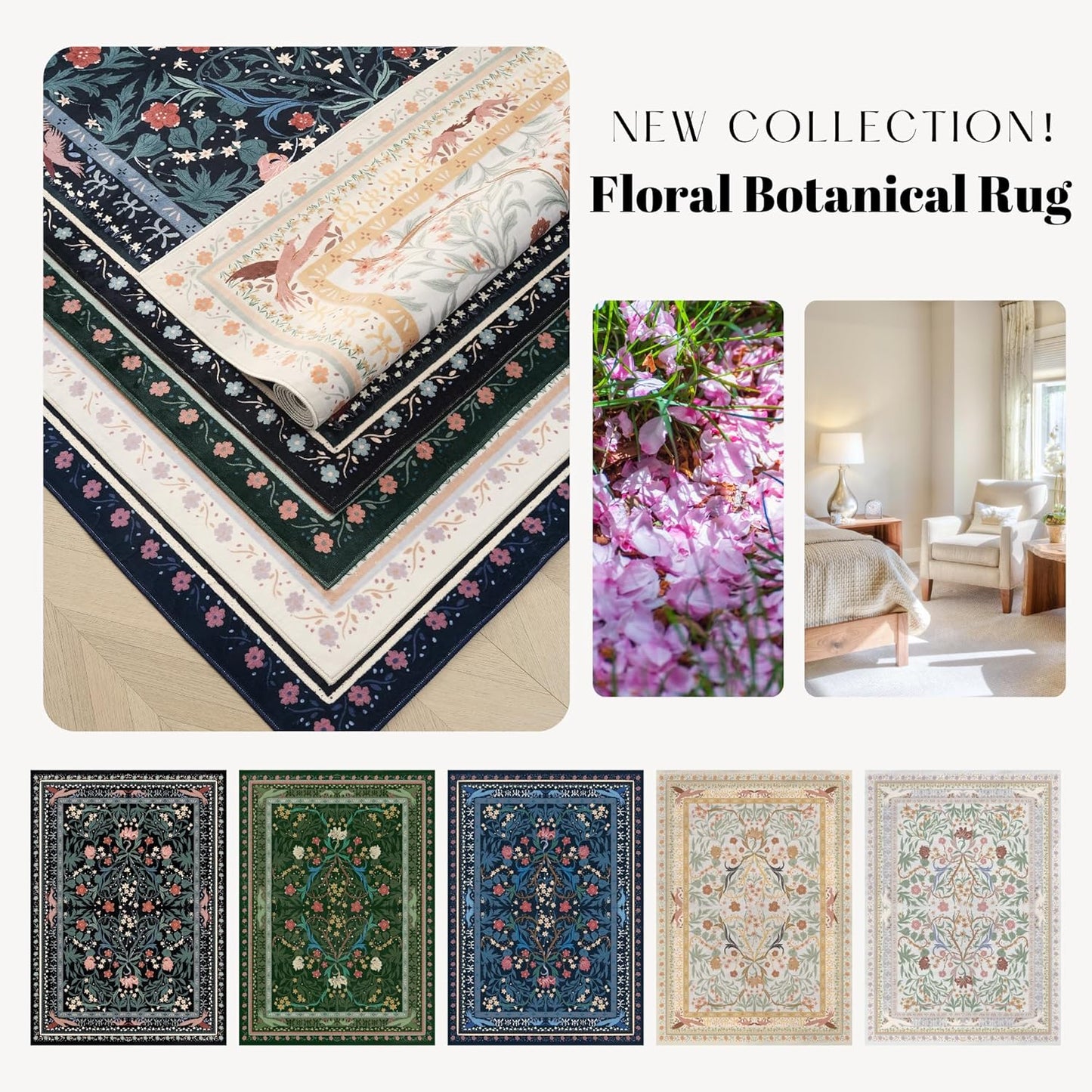 Runner Rug for Kitchen Rug Non Slip 2'6"x8' Washable Rugs with Rubber Backing Soft Vintage Floral Botanical Carpet Runner for Kitchen, Laundry, Bedroom, Bathroom, Beige
