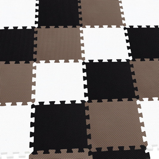 MQIAOHAM® 25 Pieces Puzzle Play Mats, Soft Baby Play Mat, Kids Interlocking Foam Floor Tiles, Toddlers Carpet Playmats G301025-101104106