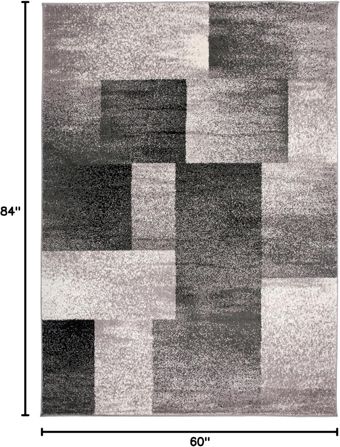 Rugshop Modern Distressed Boxes Area Rug 5' x 7' Gray