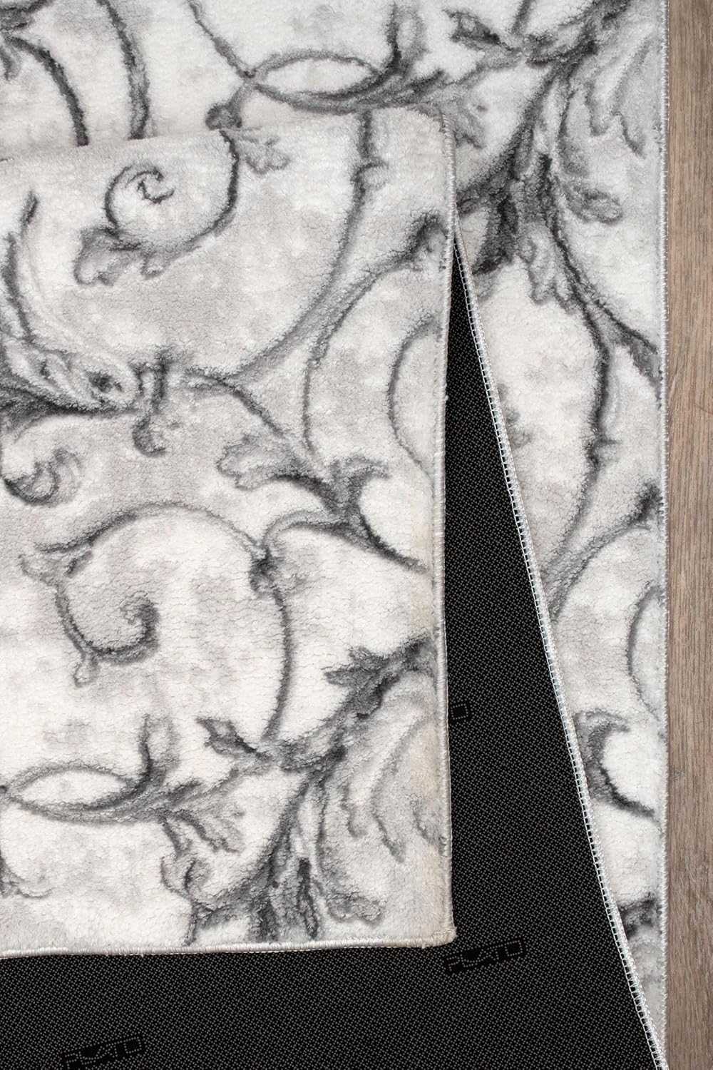 Non-Slip Washable 5x7 Area Rugs for Living Room Bedroom, Ultra Soft Bedside Rug, Indoor Floor Carpet for Kids Girls and Boys, Dorms, Nursery Rooms, Non-Skid Area Rug, Floral Grey, 5' x 7'