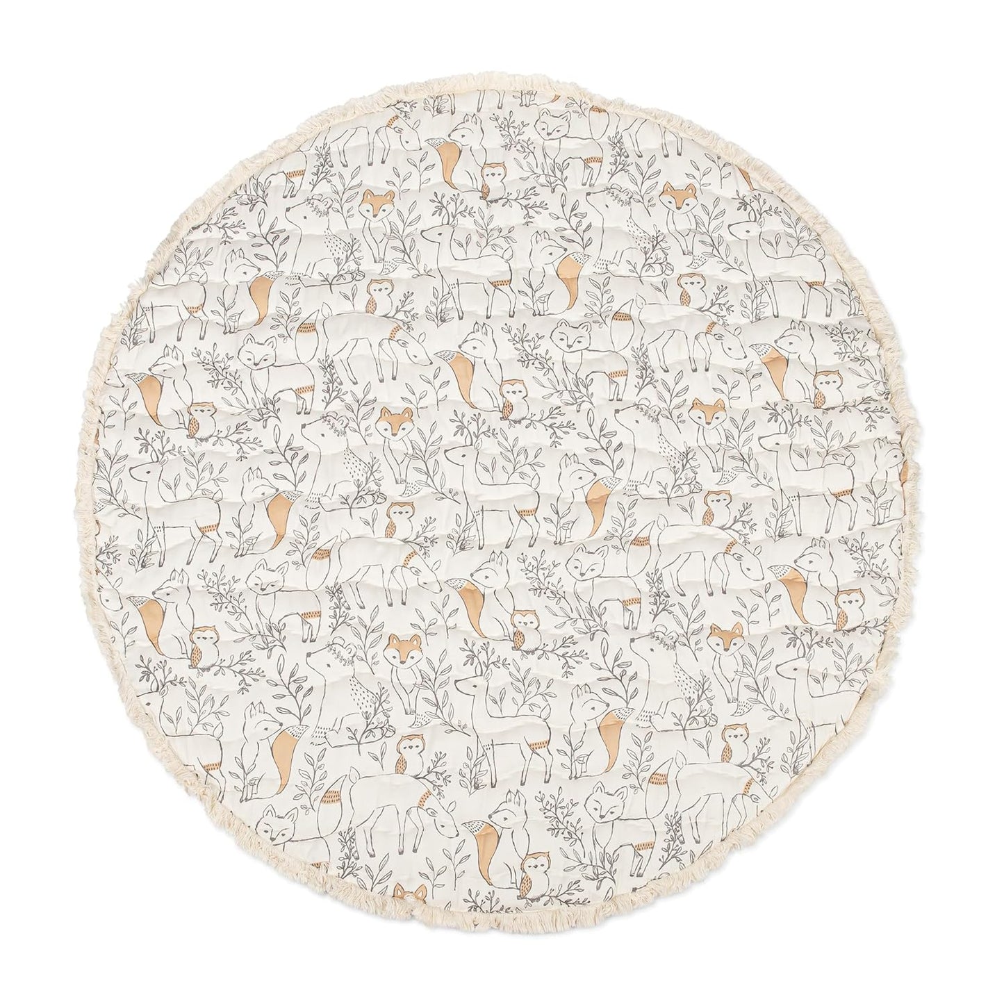 Crane Baby Baby Activity Mat, Woodland Animal Nursery Decor, Reversible Infant Play Mat for Tummy Time and Floor Activities, Infant Play Mat, 40" X 40"