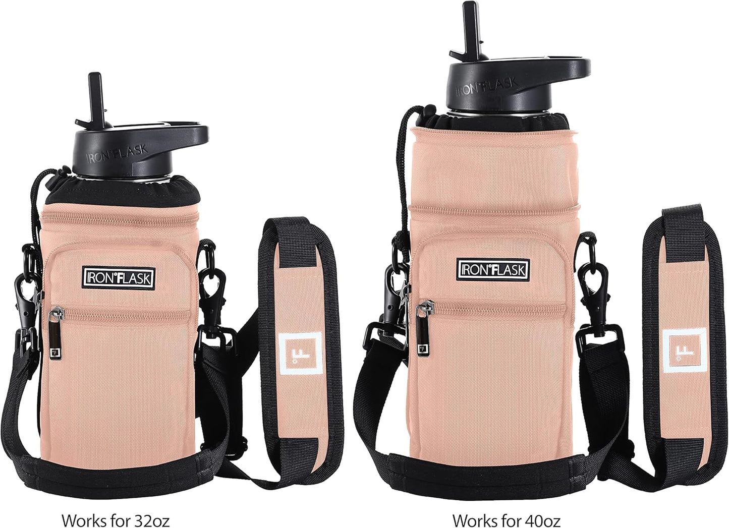 IRON °FLASK Carrier, Holder, Sleeve - Fits Insulated Stainless Steel Sports Water Bottle, Adjustable Shoulder Strap, Holder Bag Case Pouch Cover