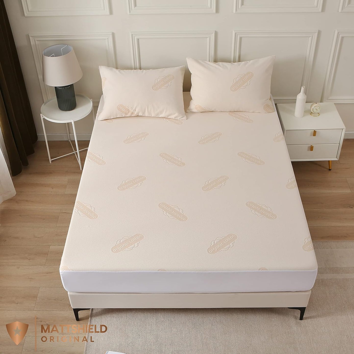 Waterproof Organic Mattress Protector Twin - Organic Cotton Breathable Mattress Pad Cover - 250 GSM Comfort - Deep Pocket - Fitted Comfort