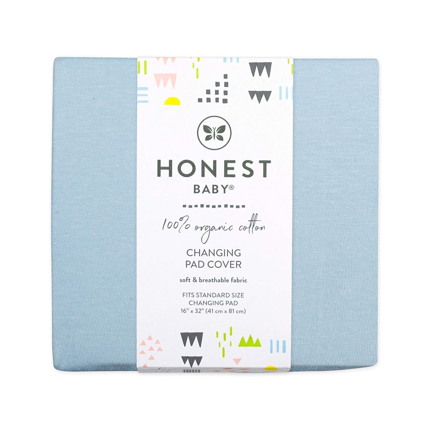 HonestBaby unisex baby Organic Cotton Changing Pad Cover and Toddler Sleepers, Light Blue, One Size US