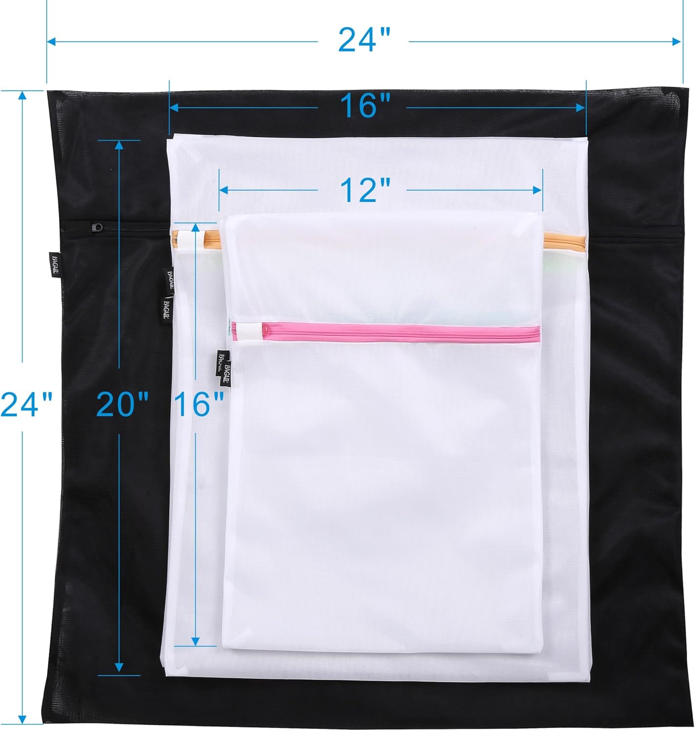 BAGAIL Laundry Bags Mesh Wash Bag for Intimates Lingerie and Delicates, 5Pcs (1XL,2L,2M)