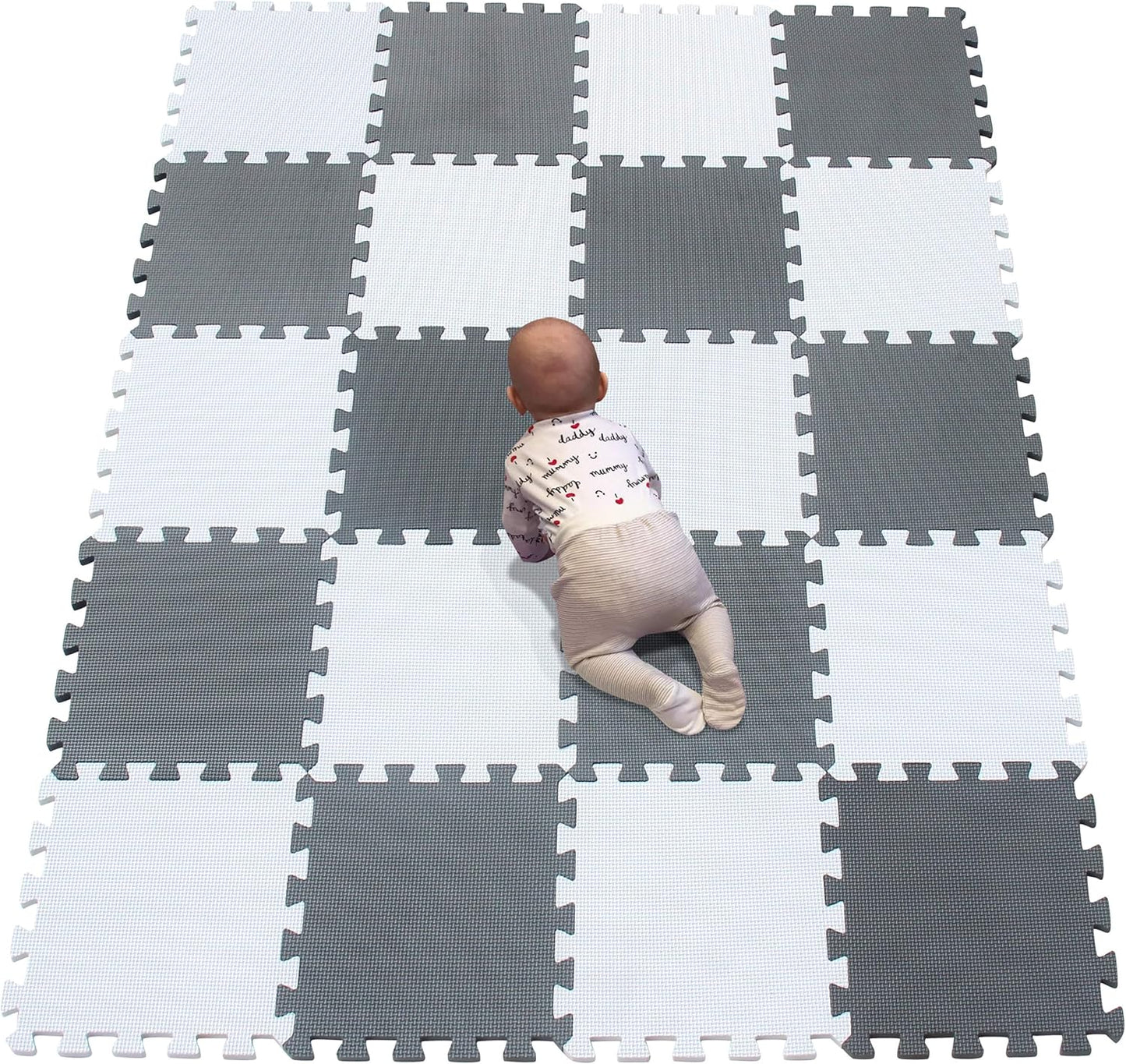 YIMINYUER® 20 Tiles (30cm×30cm×1cm Each Tile) Baby Soft Puzzle Play Mats, Kids Thick EVA Foam Floor, Toddlers & Children's Soft Interlocking Mat R01R12G301020