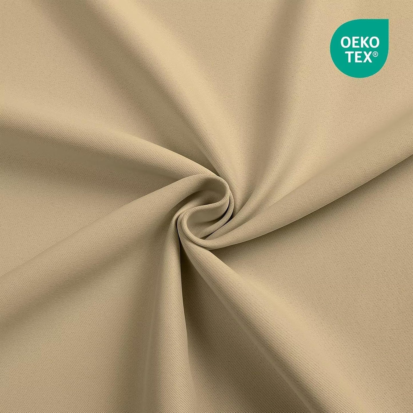 Joydeco Blackout Curtains 84 Inch Long for Bedroom, Thermal Insulated Black Out Curtains 2 Panels Set, Room Darkening Drapes for Living Room Window (W52 x L84 Inch, Beige)