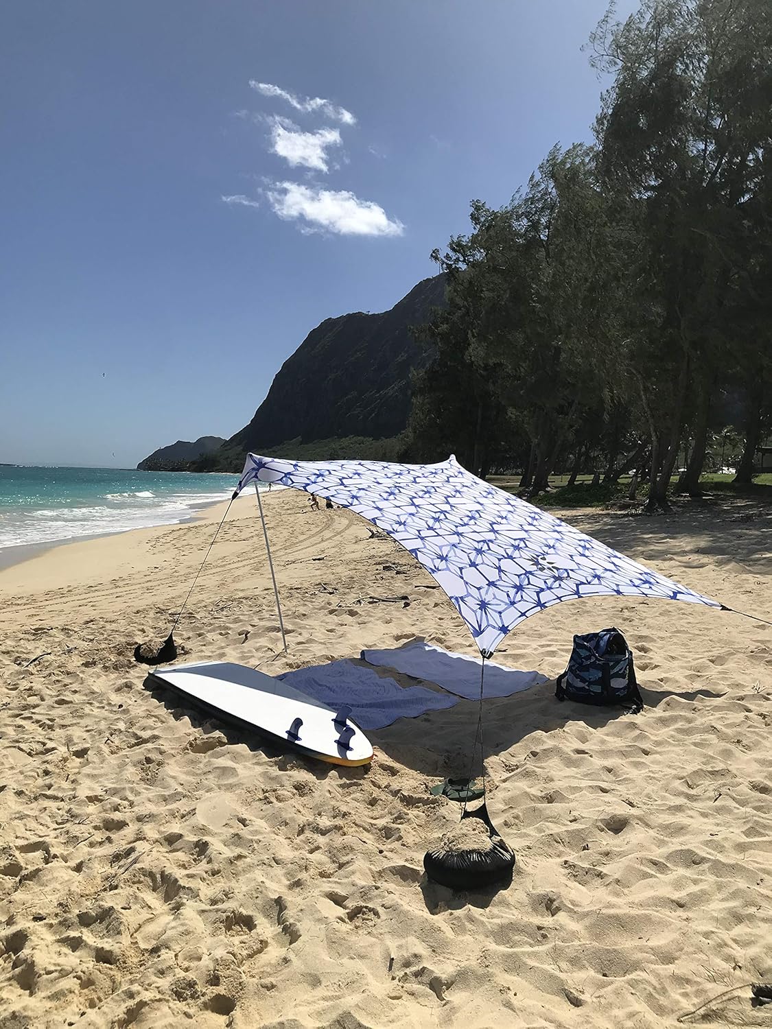 Neso Tents Beach Tent with Sand Anchor, Portable Canopy Sunshade - 7' x 7' - Patented Reinforced Corners(Shibori)