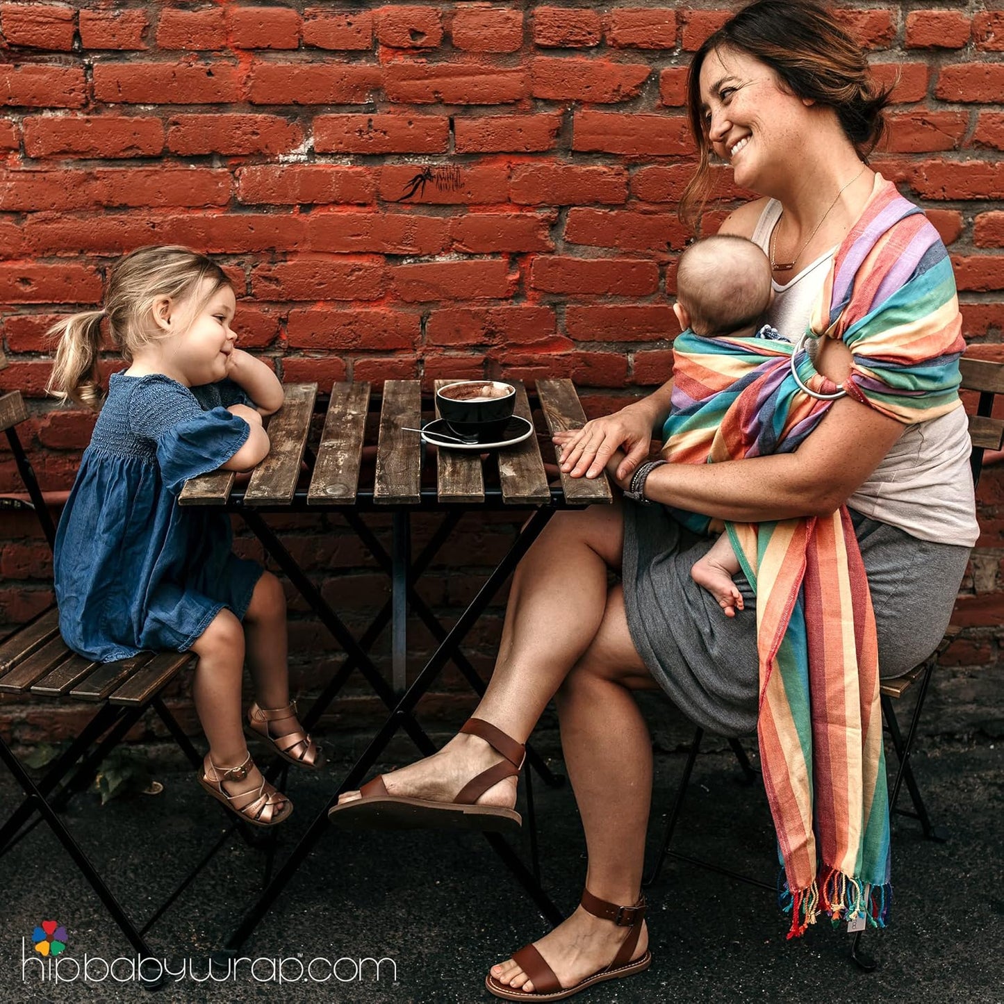 Hip Baby Wrap - 100% Soft Cotton Baby Sling Wrap - Baby Hip Carrier - Nursing Wraps for Breastfeeding, Baby Carrier Sling - Newborn to Toddler Baby Carrying Wrap, Supports 8-35 lbs - Summer Rainbow