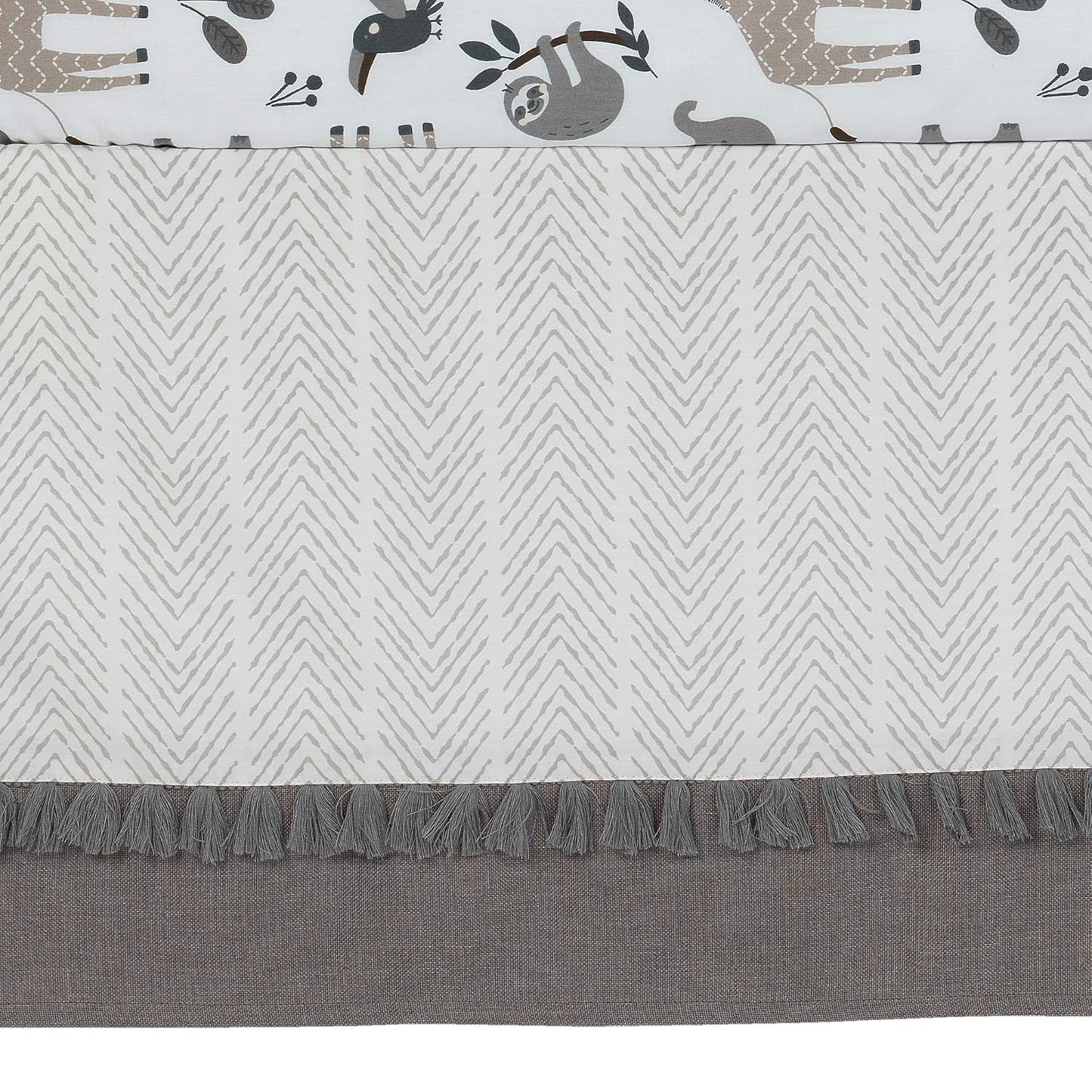 Lambs & Ivy Baby Jungle Animals 4-Piece Gray/White/Taupe Crib Bedding Set