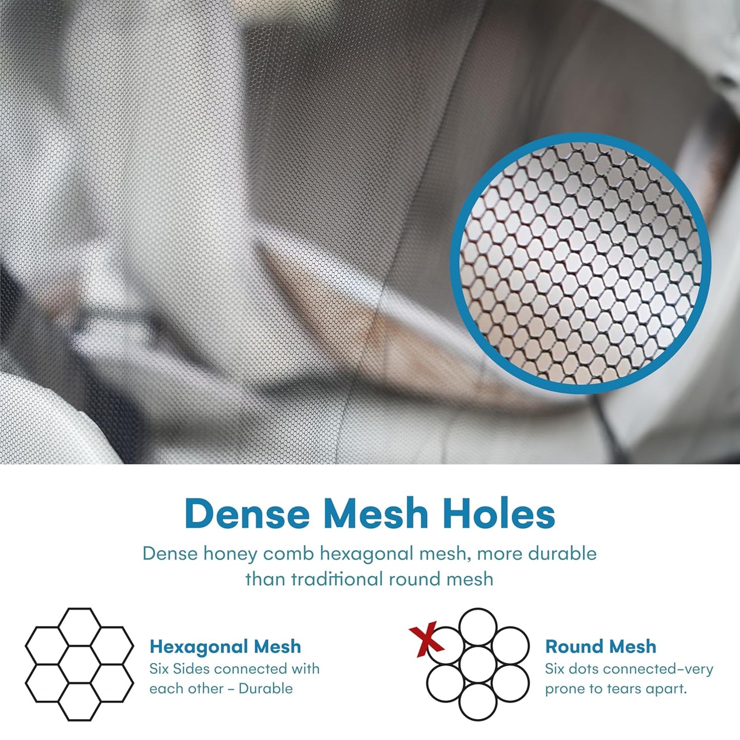 Enovoe Mosquito Net for Stroller - Bug Net for Stroller - Black Breathable Durable Polyester Mesh - Fits Strollers, Bassinets, Cradles, Playards - Pack N Plays Mini Cribs - Machine Washable