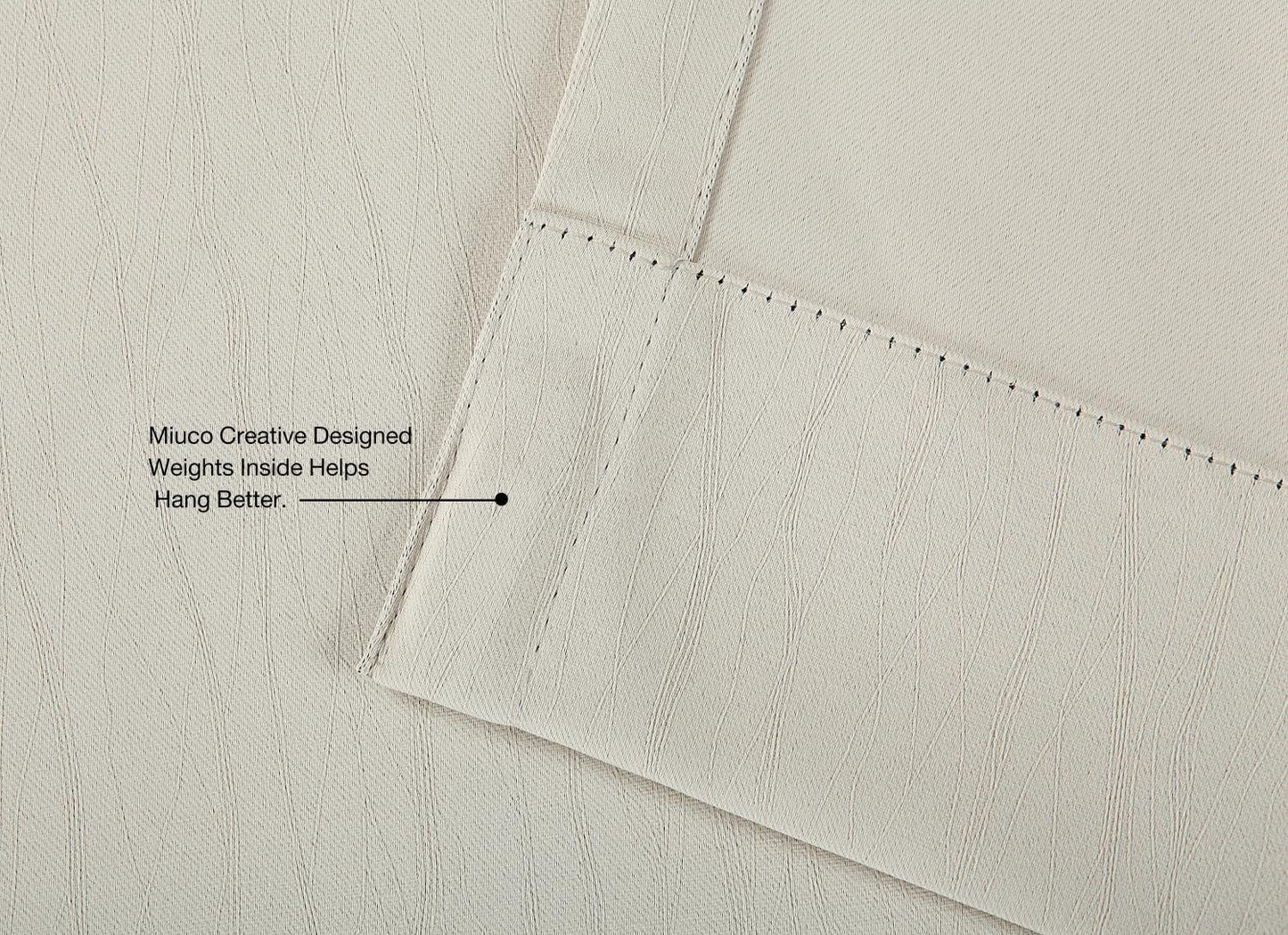 MIUCO Blackout Curtains Room Darkening Curtains Textured Grommet Panels for Window Treatment 2 Panels 52x63 Inch Beige