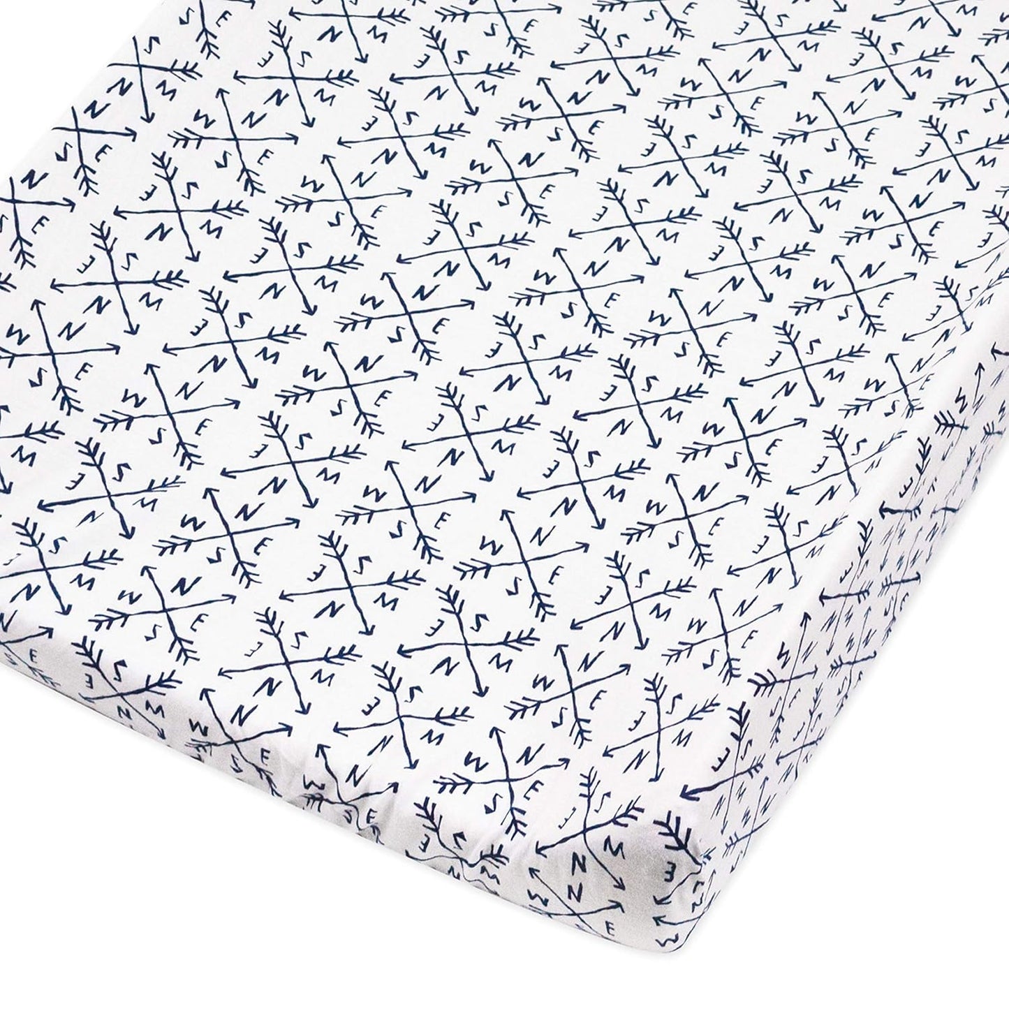 HonestBaby Organic Cotton Changing Pad Cover, Compass, One Size