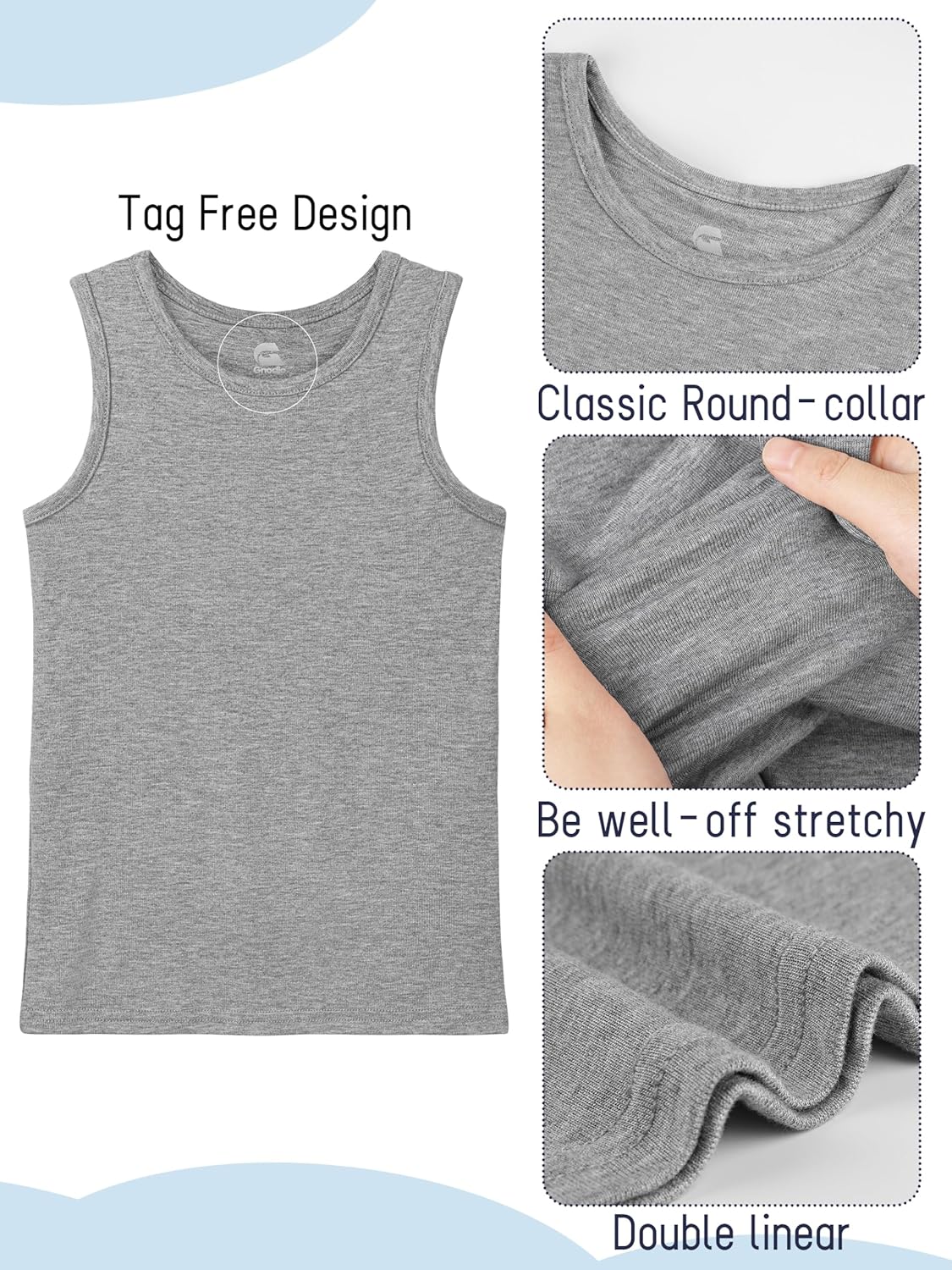 5 Pack Boys Tank Tops Boys Undershirts Kids Cotton Undershirts Tees Sleeveless Tank Tops Shirts for Kids Youth