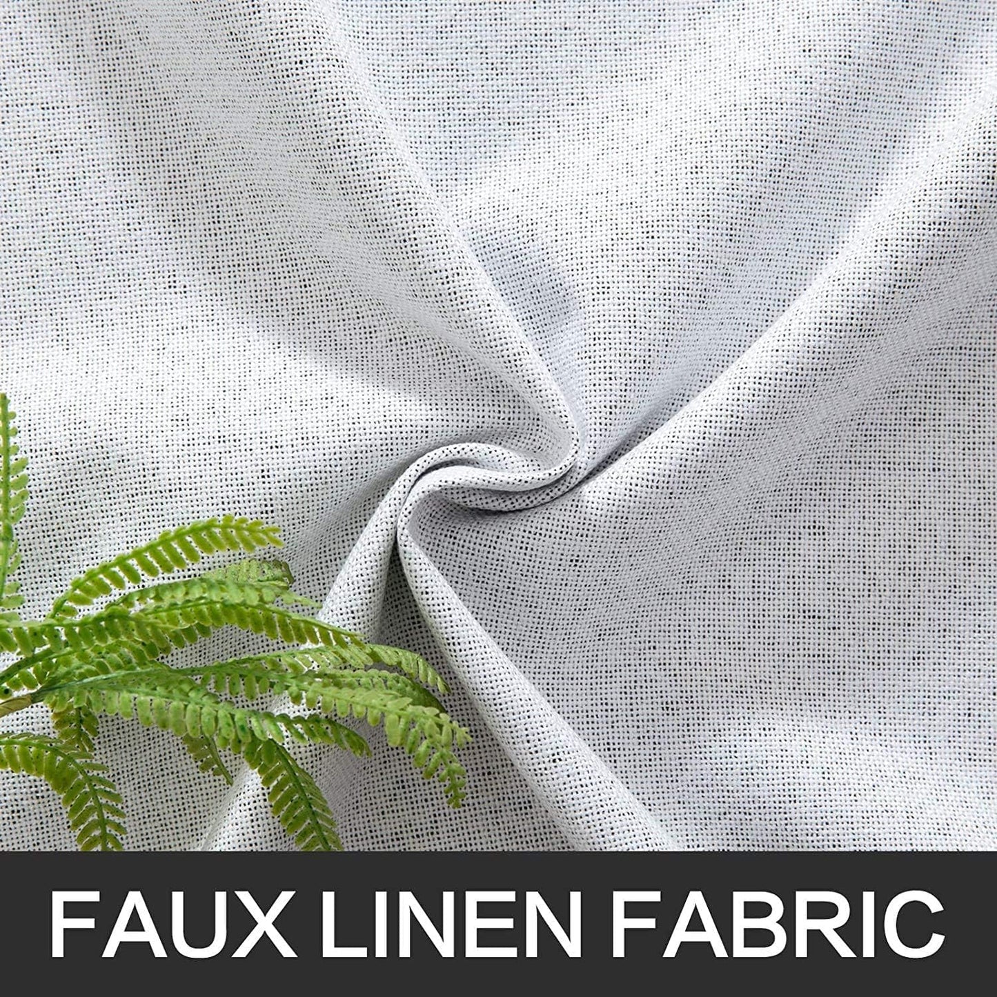 MIULEE Linen Texture Full Blackout Curtain for Living Room Darkening,Thermal Insulated Grommet Curtain for Bedroom,Room Darkening Curtains for Kitchen,52x45 Inch Length 2 Panels Grayish White