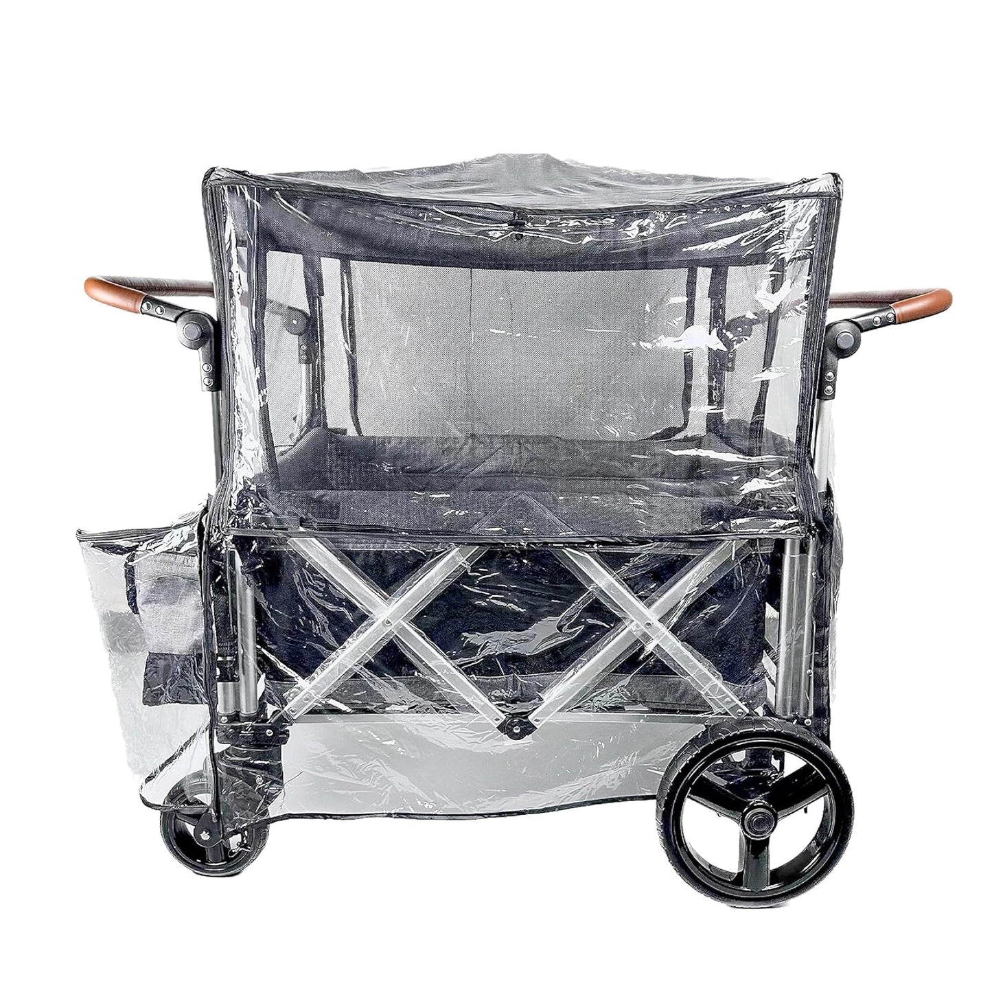 Big Size Rain Cover for Stroller, Mosquito Net for Trolley Cart, 2in1 Big Cover with Window for Picnic Camping Wagon Stroller Waterproof Windproof Accessories (Cart Not Included)
