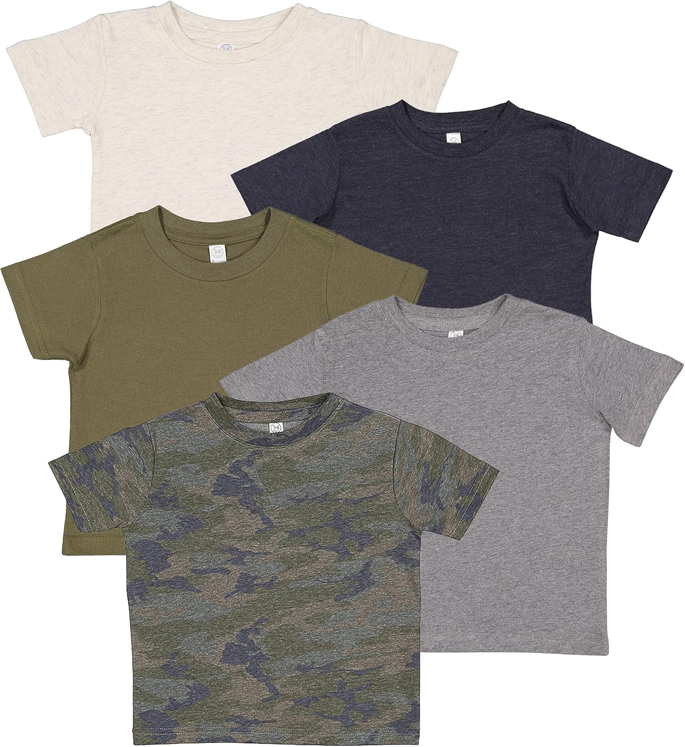 RABBIT SKINS, Infant Baby Fine Jersey Short Sleeve Tee 5 Pack