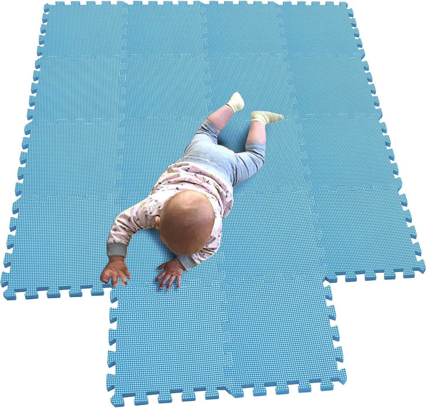 MQIAOHAM® 18 Pieces Puzzle Play Mats, Soft Baby Play Mat, Kids Interlocking Foam Floor Tiles, Toddlers Carpet Playmats G301018-107