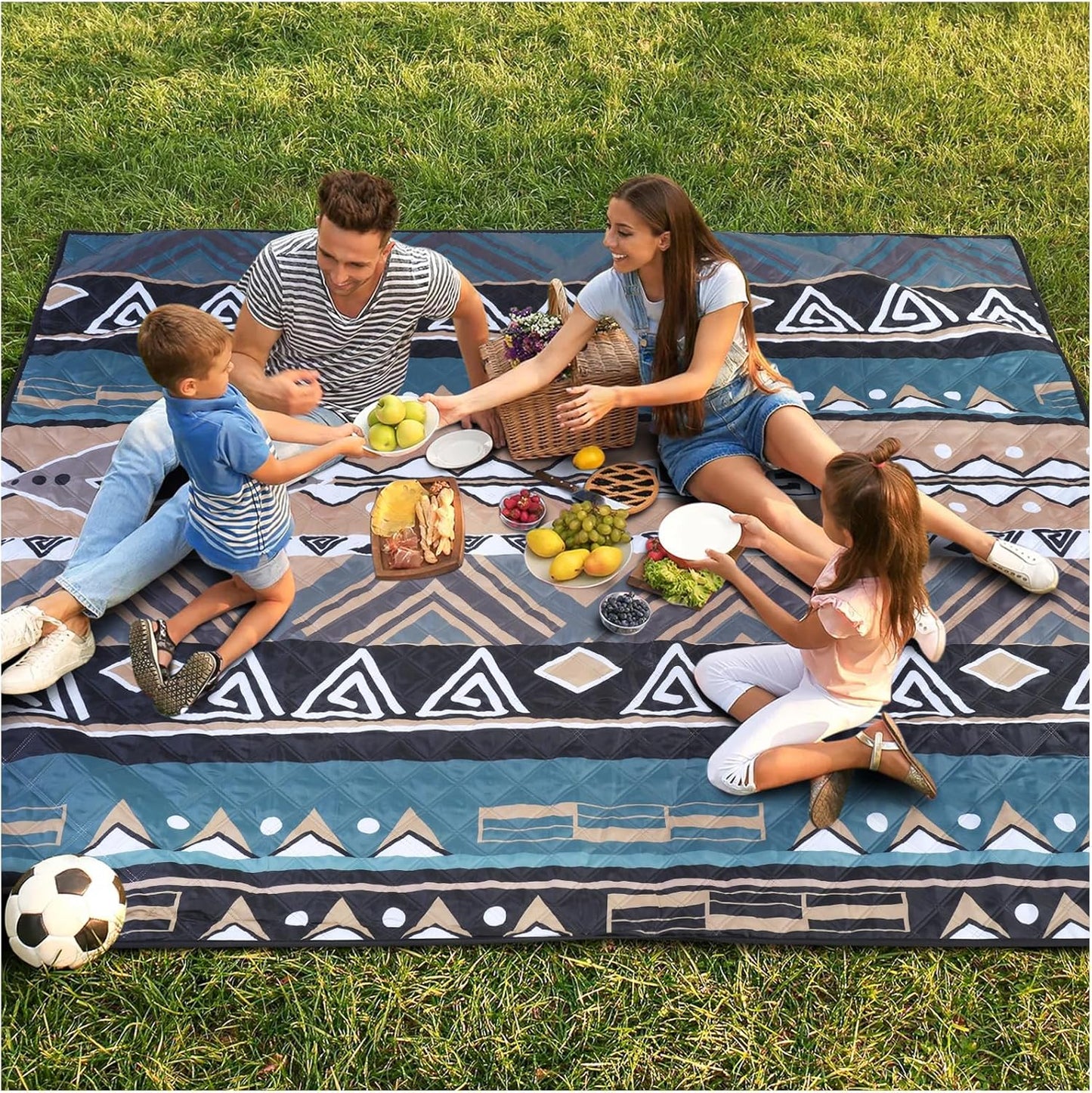 Genovega Waterproof Picnic Blanket Outdoor Camping Beach Mat Extra Large Foldable Car Essential Roadtrip Gadget Rv Accessories Glamping Tent Gear Must Haves Hiking Stuff Backpacking Necessities Gift