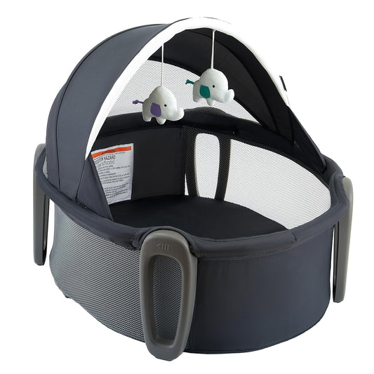 Pamo babe Portable Bassinet and Play Space Baby Dome with Toys and Canopy Travel Crib for Newborn