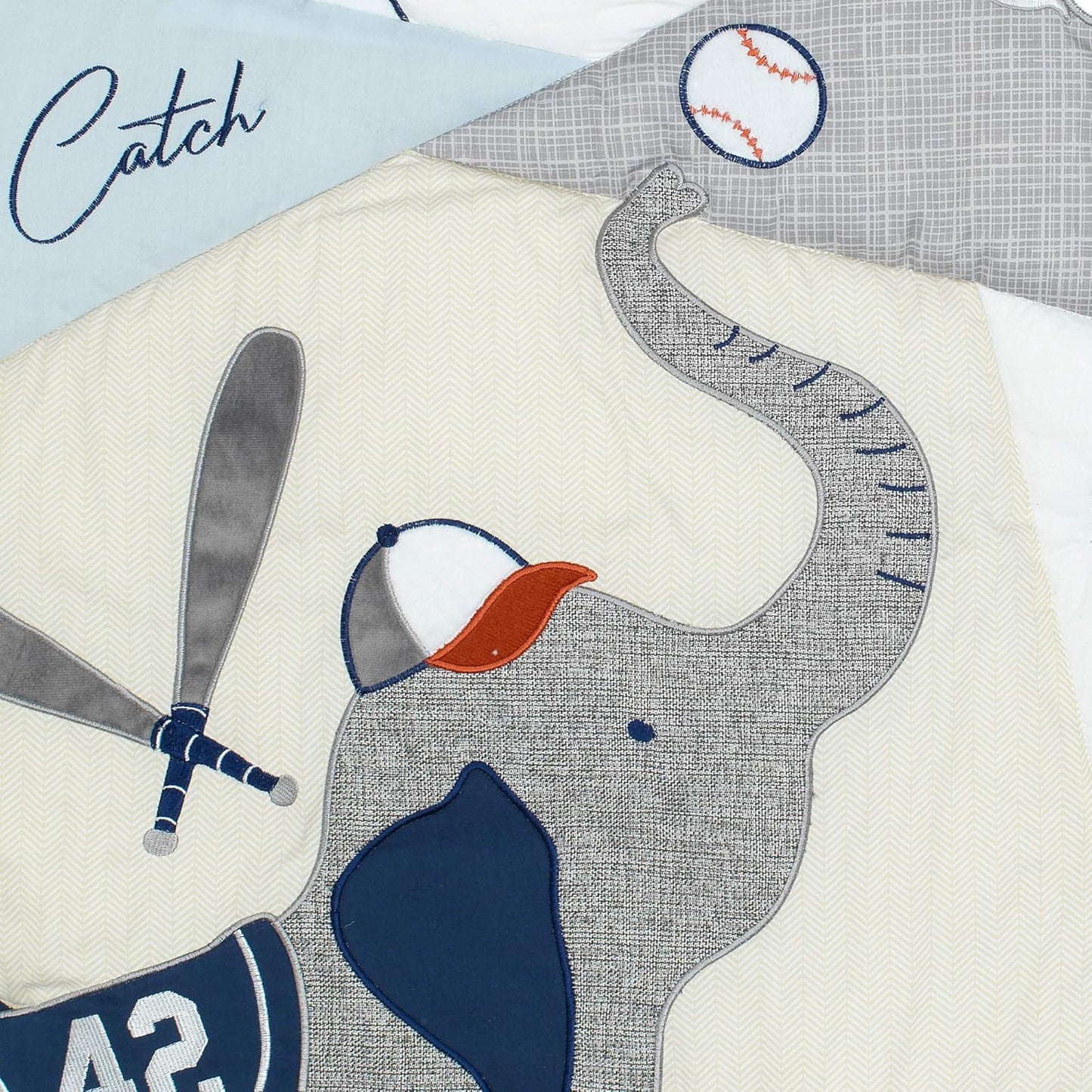 Lambs & Ivy Hall of Fame Sports Animals 5-Piece Crib Bedding Set - Gray/Blue