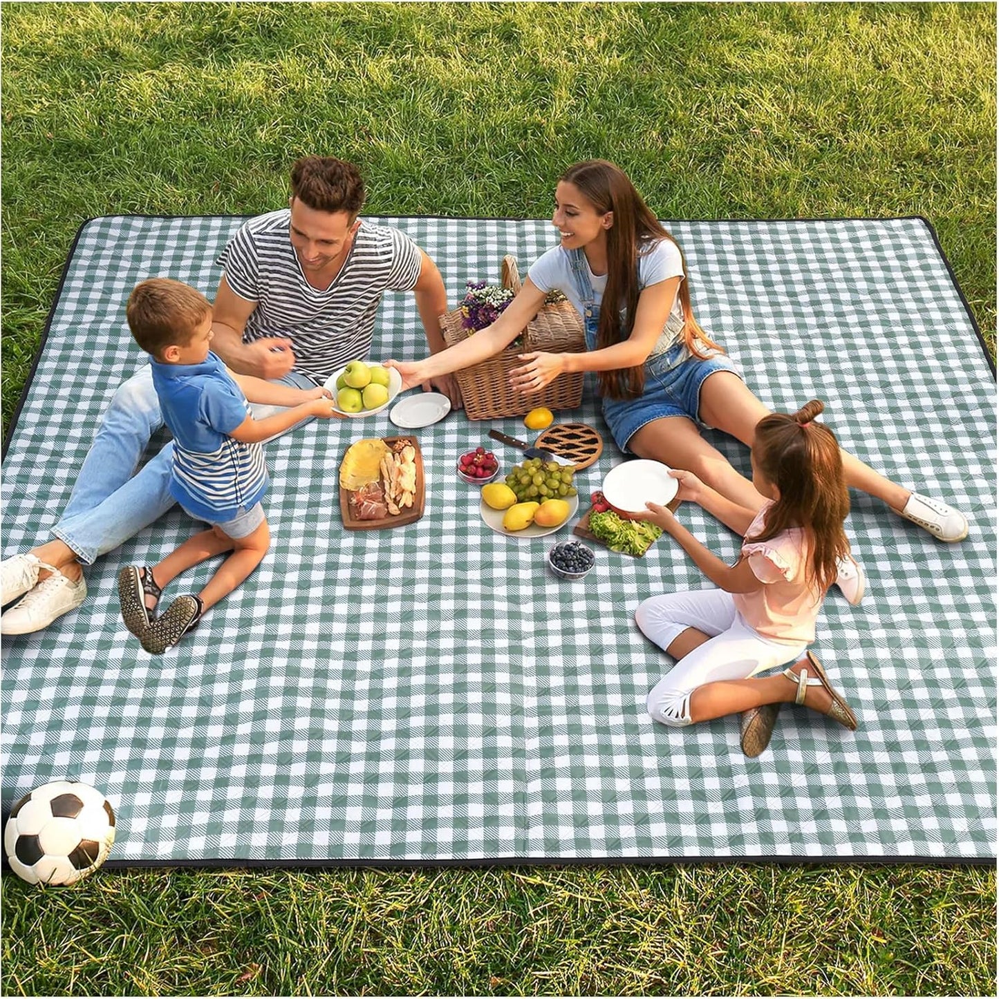 Genovega Waterproof Picnic Blanket Beach Outdoor Camping Mat Extra Large Foldable Cute Big Travel Essential Accessories Gift Park Patio Lawn Garden Grass Ground PlayMusic Festival Concert Must Have