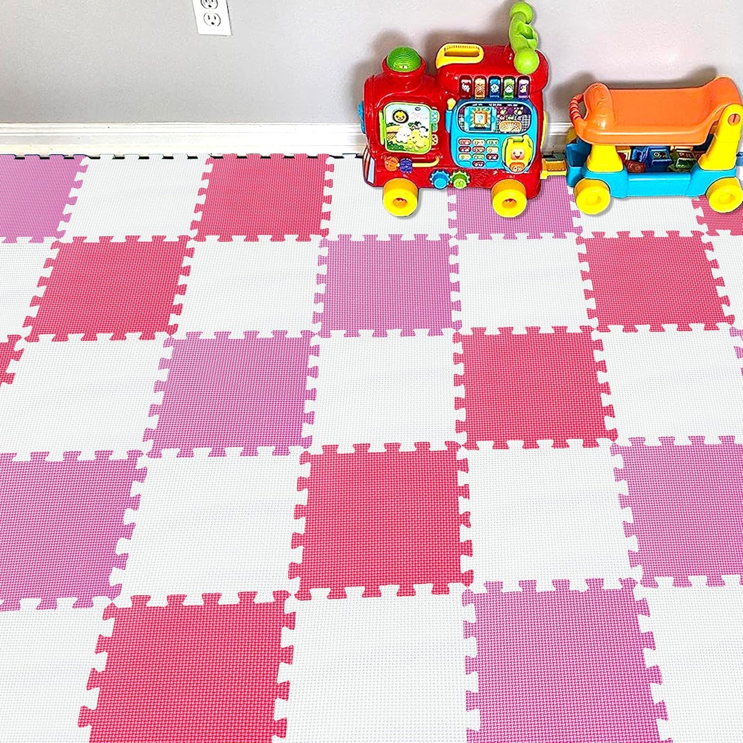 YIMINYUER® 25 Tiles (30cm×30cm×1cm Each Tile) Baby Soft Puzzle Play Mats, Kids Thick EVA Foam Floor, Toddlers & Children's Soft Interlocking Mat R01R03R09G301025