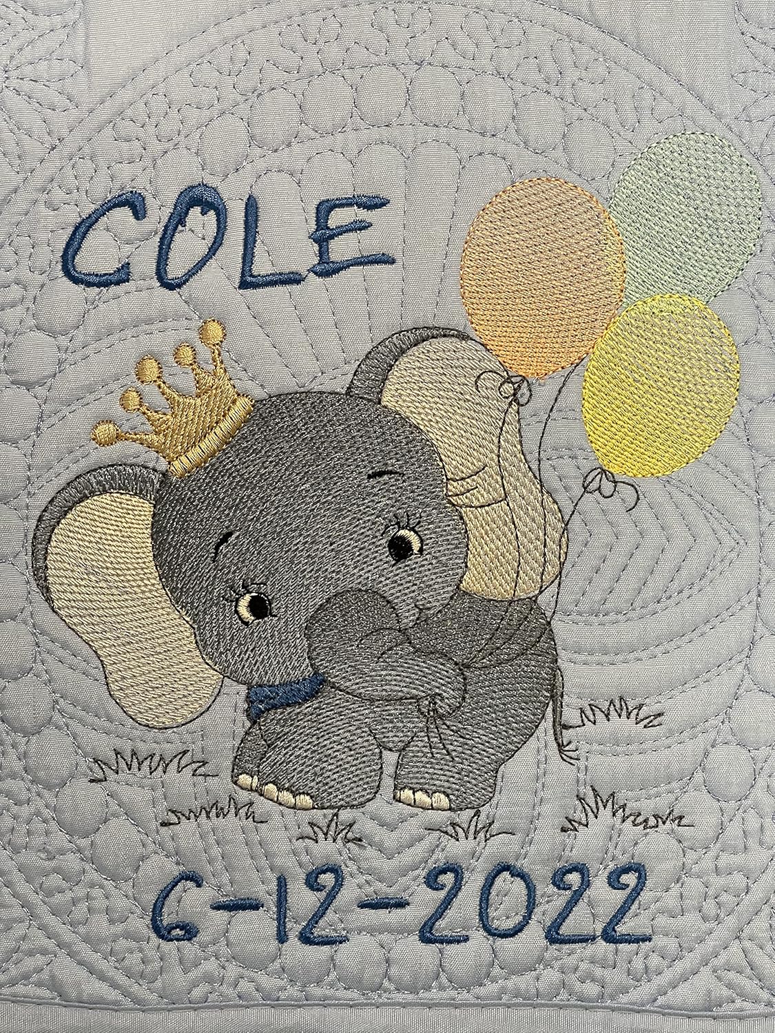 Personalized Baby Blanket Baby Quilt Monogrammed Blankets for Boys and Girls Embroidered Baby Gifts (Elephant 2) (Elephant 2)