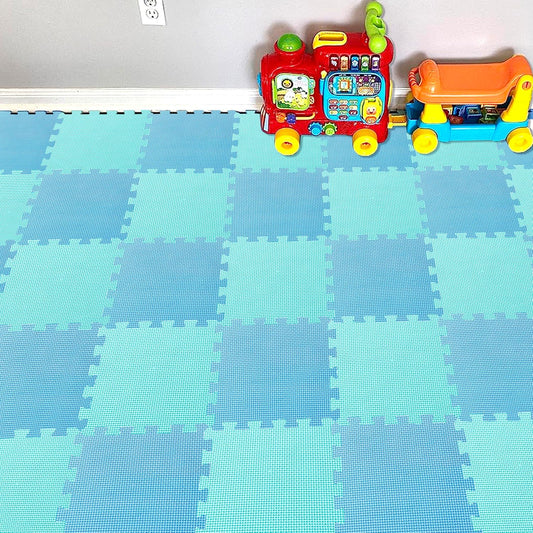YIMINYUER® 25 Tiles (30cm×30cm×1cm Each Tile) Baby Soft Puzzle Play Mats, Kids Thick EVA Foam Floor, Toddlers & Children's Soft Interlocking Mat R07R08G301025